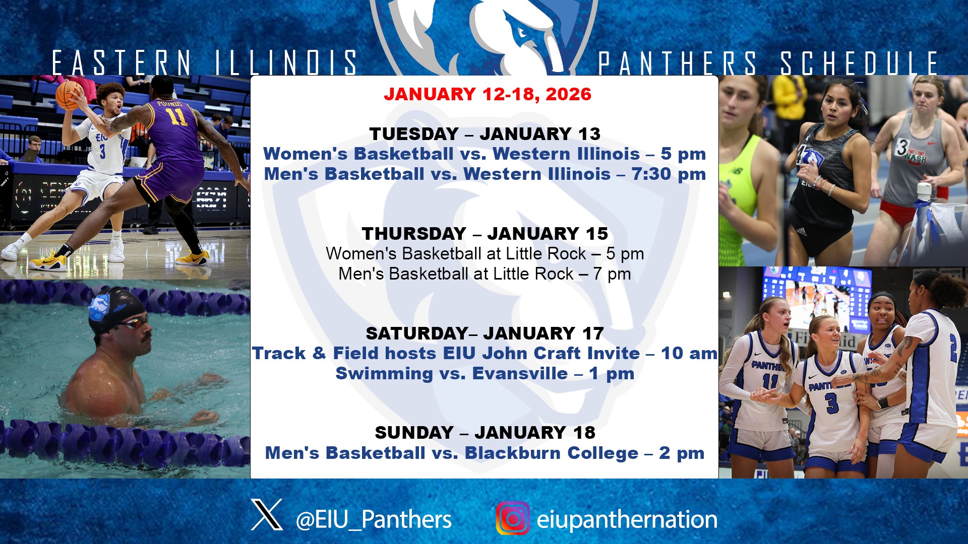 this week eiu athletics - january 12-18, 2026