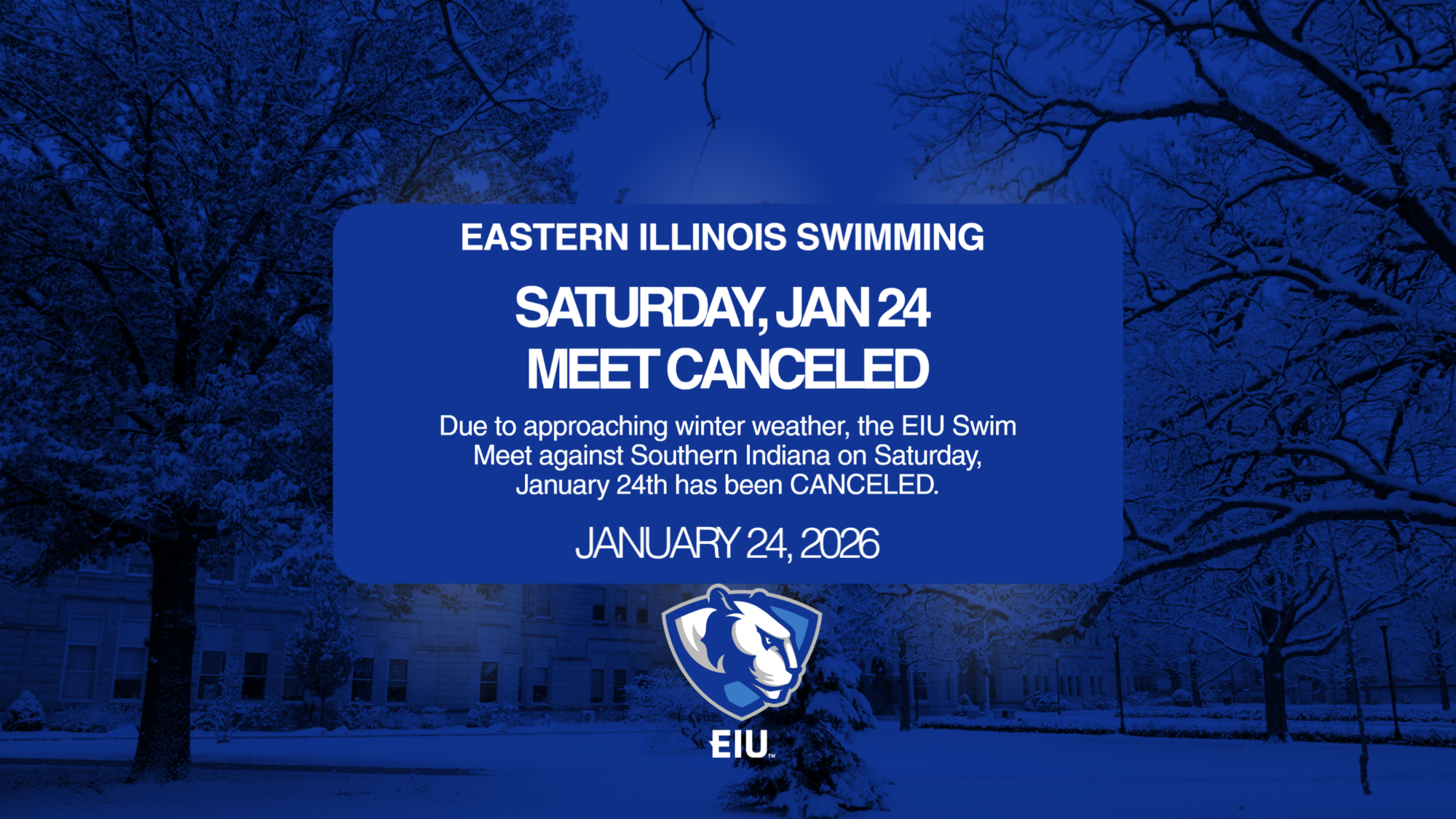 EIU Swim Meet Canceled 