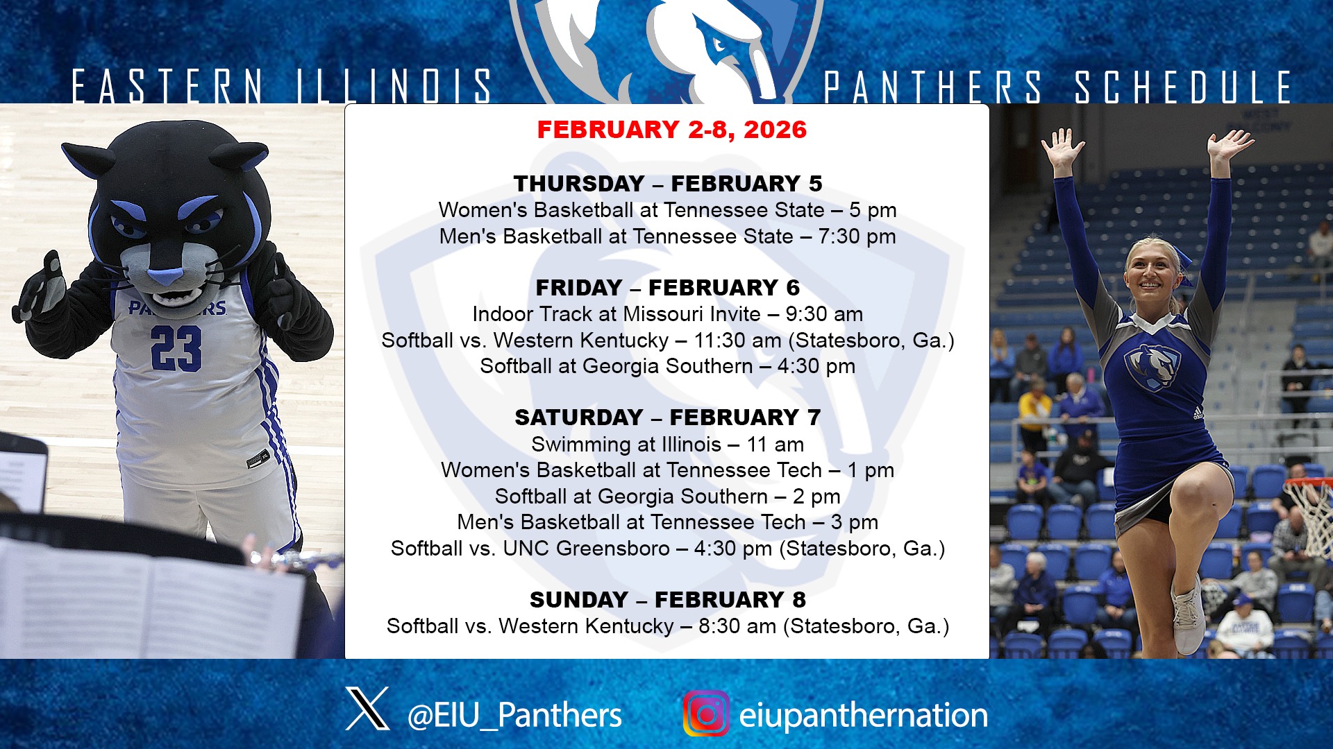 This Week in EIU Athletics - Feb. 2-8, 2026