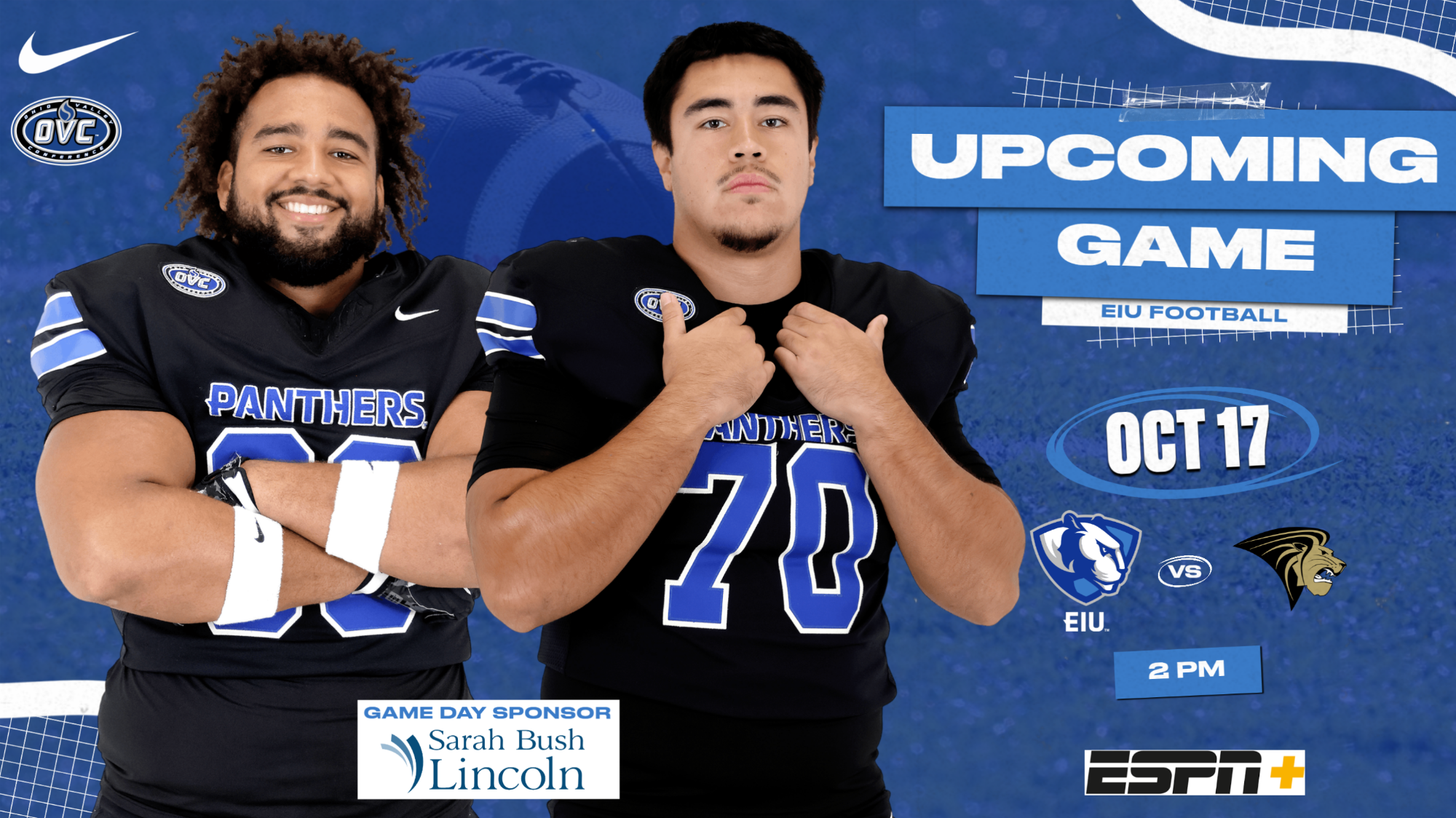EIU Football vs Lindenwood on Saturday - Sarah Bush Lincoln (sponsor)
