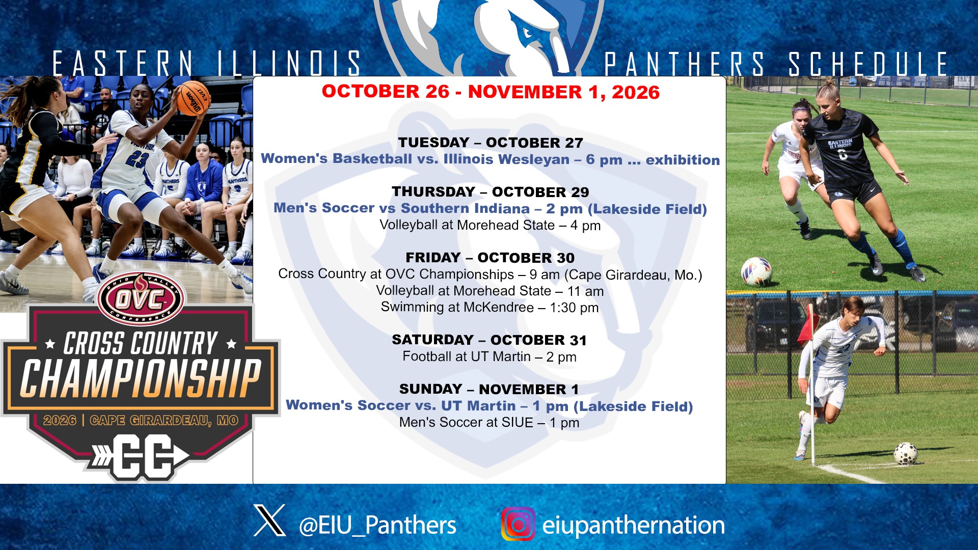 This Week EIU Athletics - October 26 - November 1, 2026