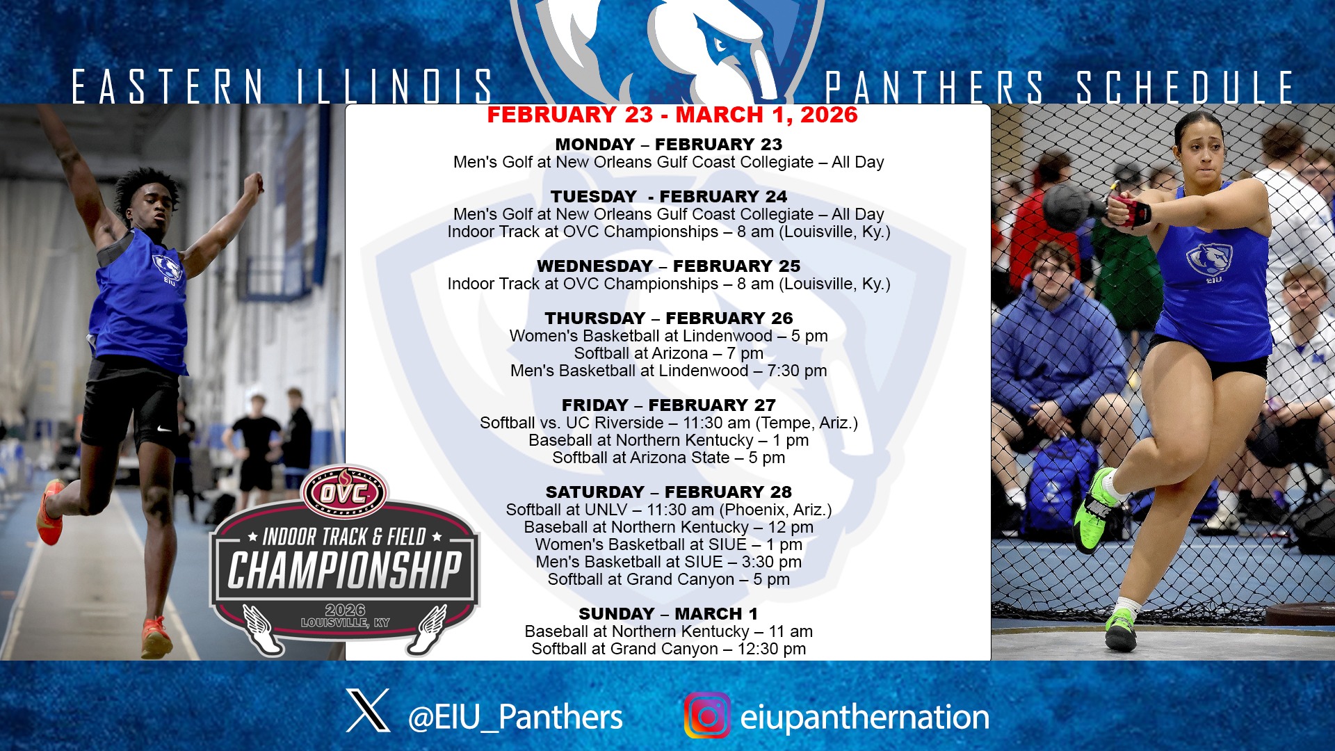this week in eiu athletics - feb 23 to march 1, 2026
