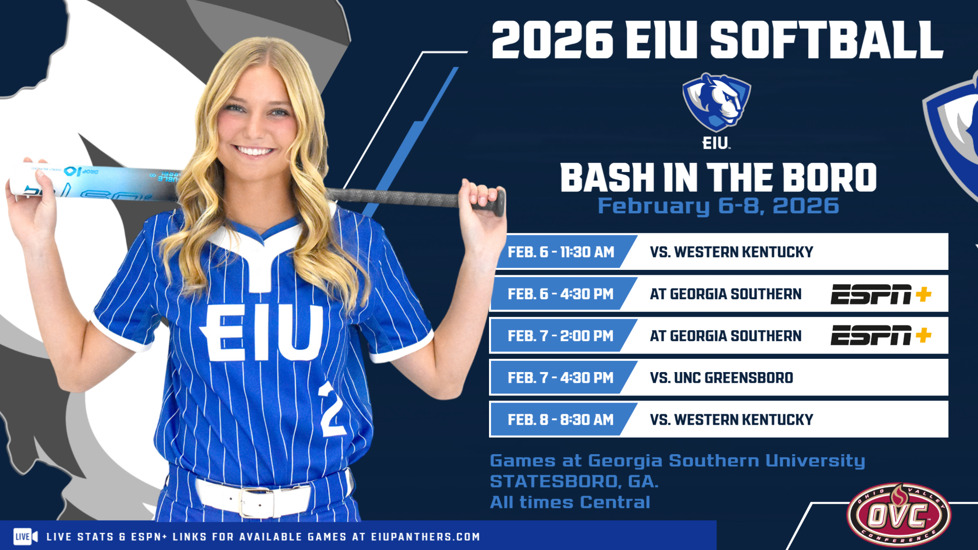 EIU Softball Bash In the Boro Preview 2026 - tourney preview, Emily Konkel featured