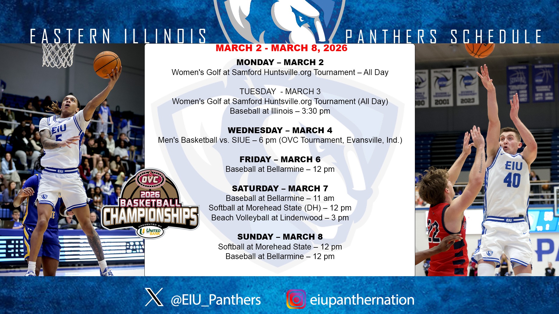 this week in EIU Athletics - March 2-8, 2026