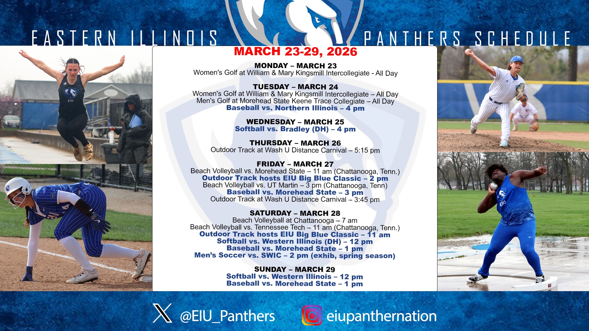 Updated This Week In Athletics - March 23-29, 2026