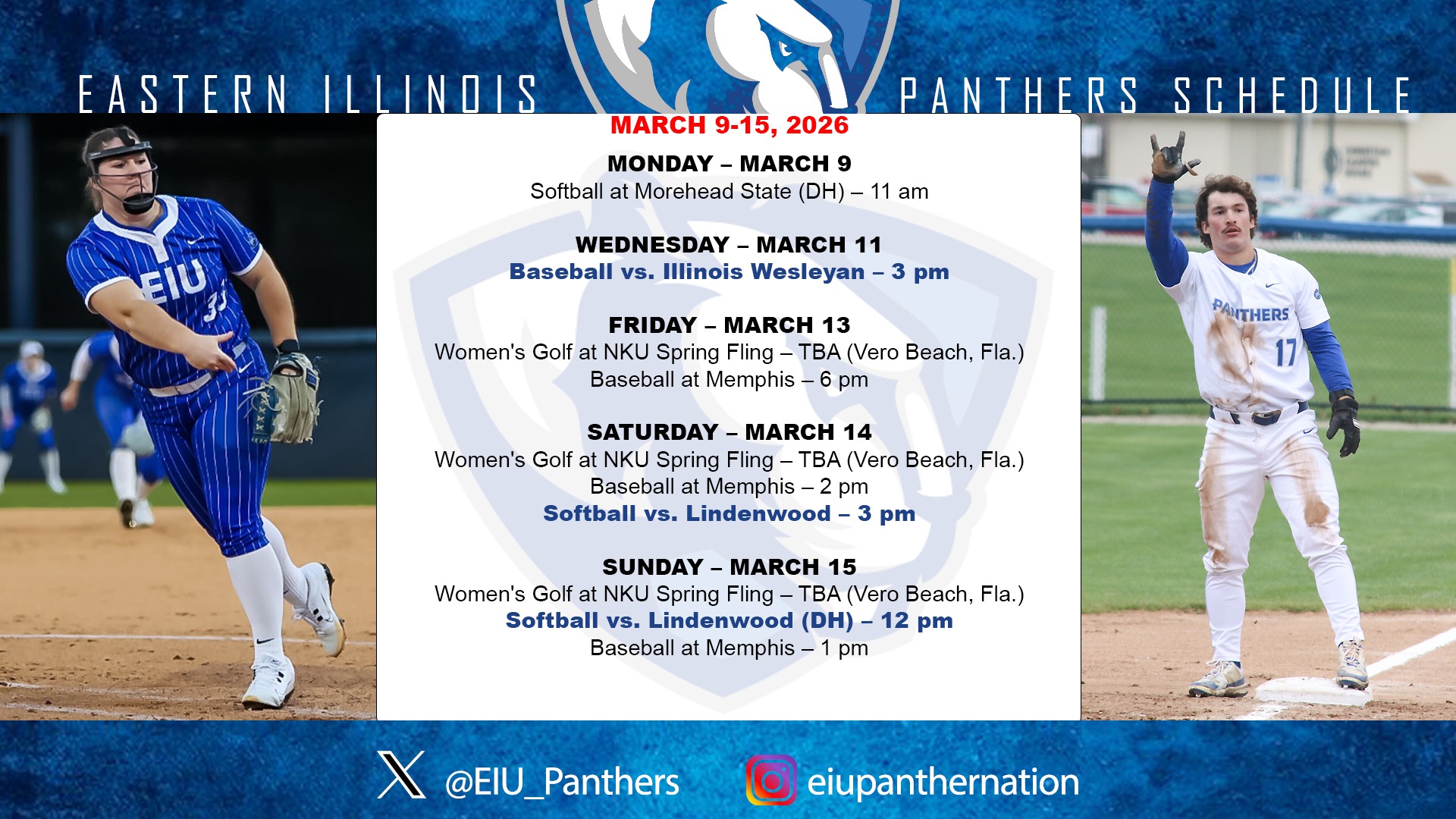 this week in EIU Athletics - March 9-15, 2026