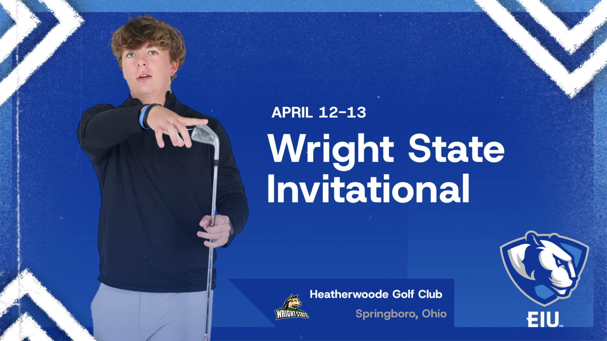 EIU men's golf in action this weekend at Wright State Invite (April 12-13, 2026) ... pictured is freshman Luke Watson