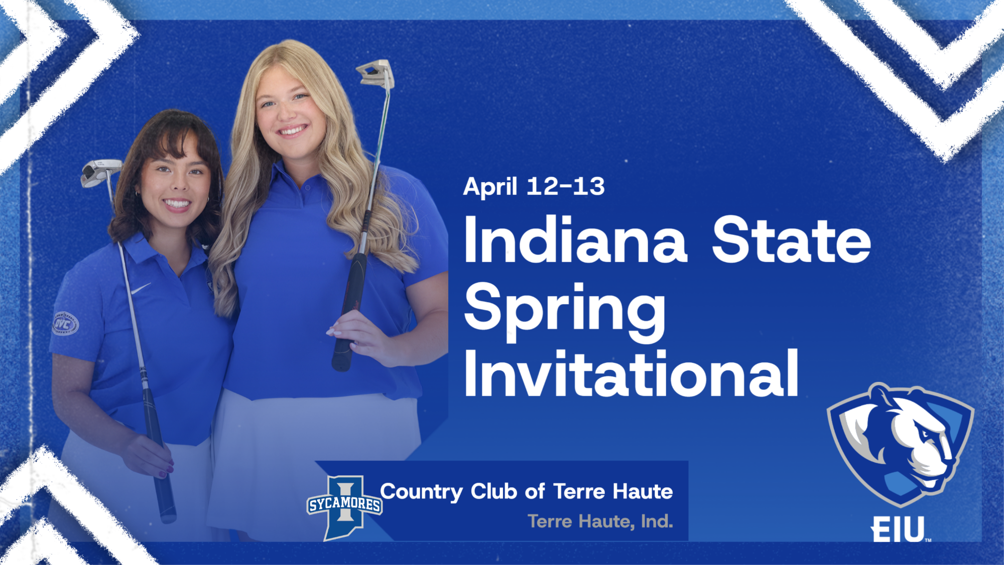 EIU women's golf set to play this weekend at the Indiana State Spring invite (April 12-13, 2026) ... pictured Sophia Miller and Mya Mirocha