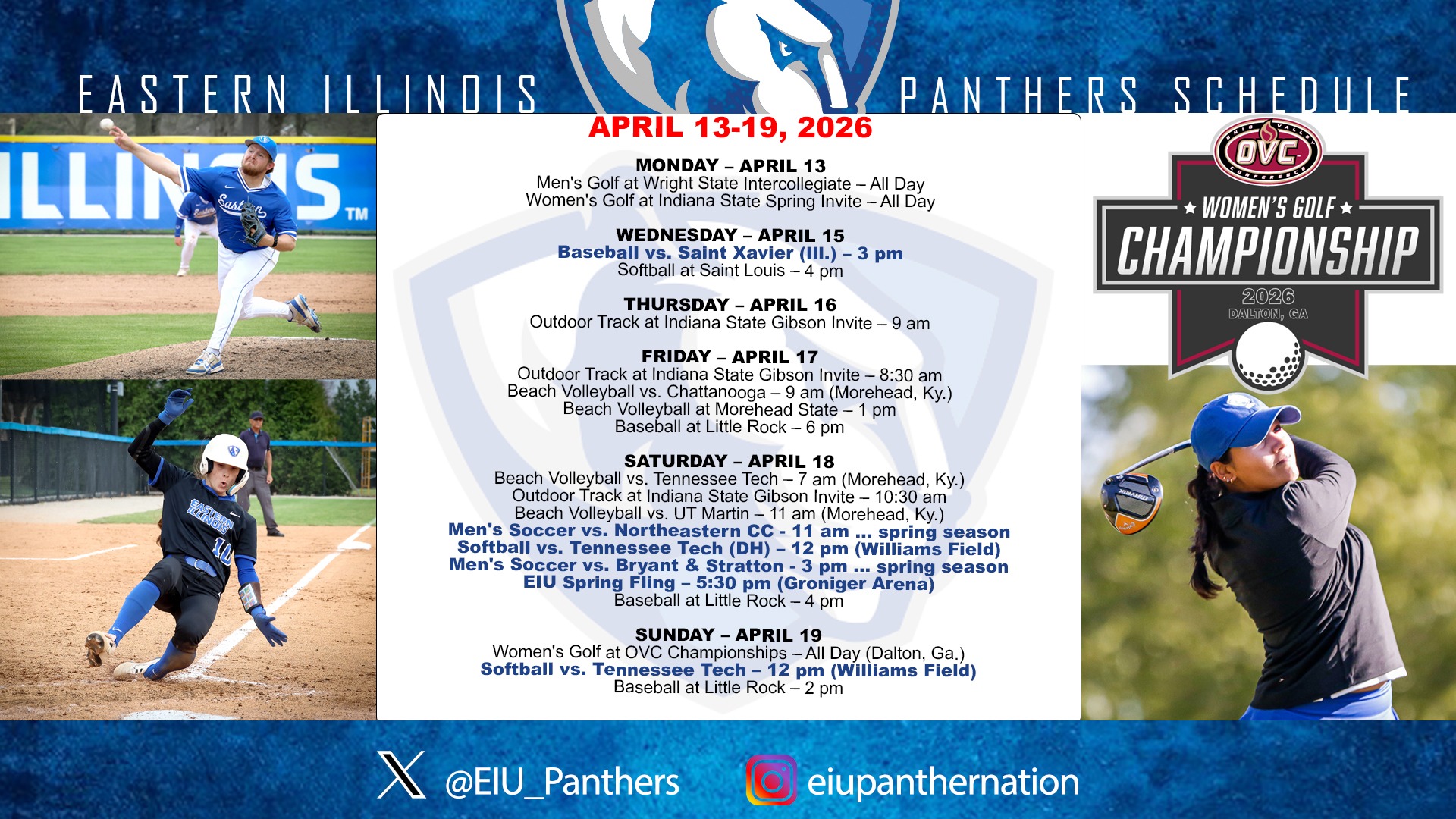 This week in EIU Athletics - April 13-19, 2026