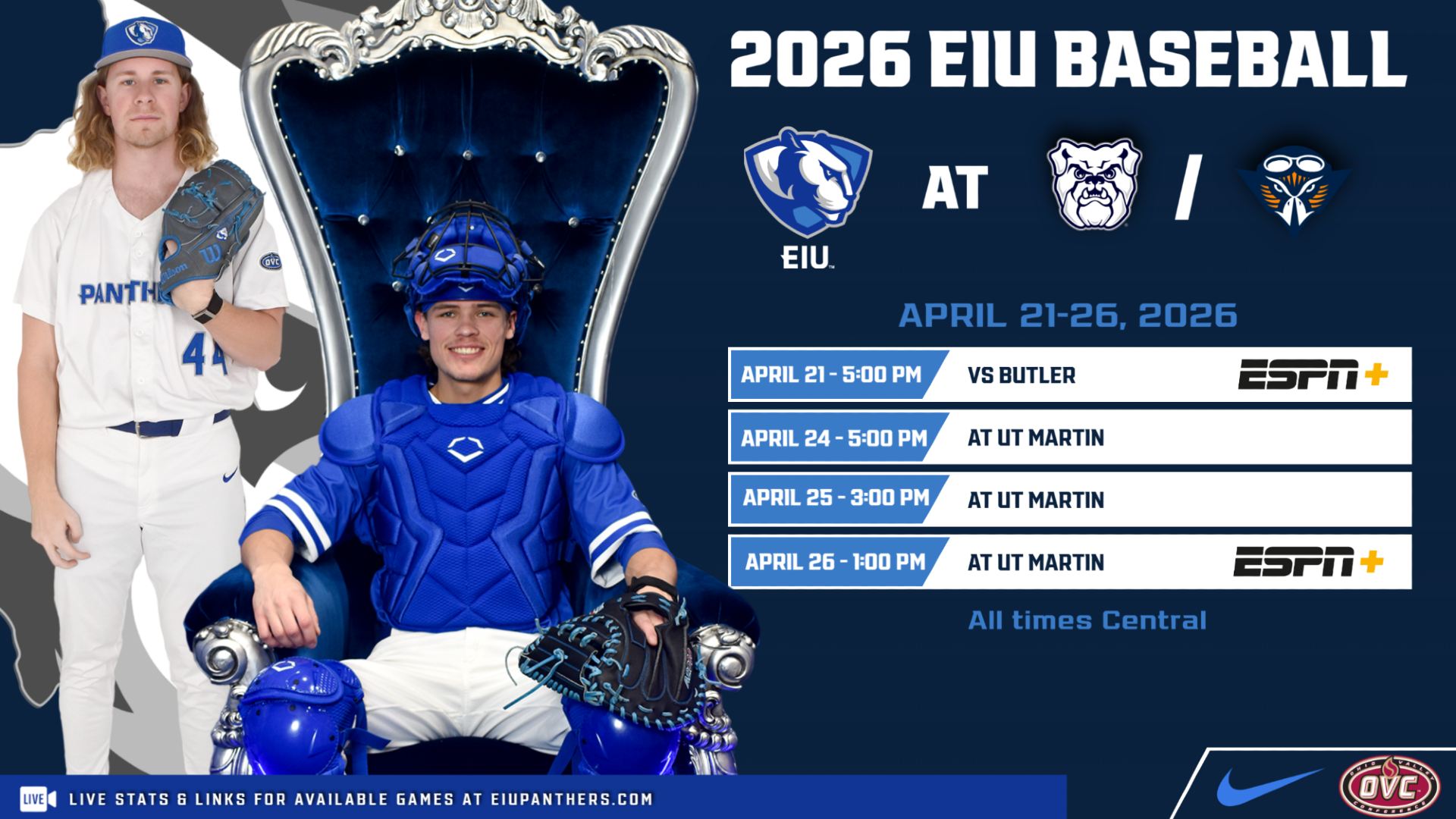 EIU Baseball Preview vs. Butler&UT Martin