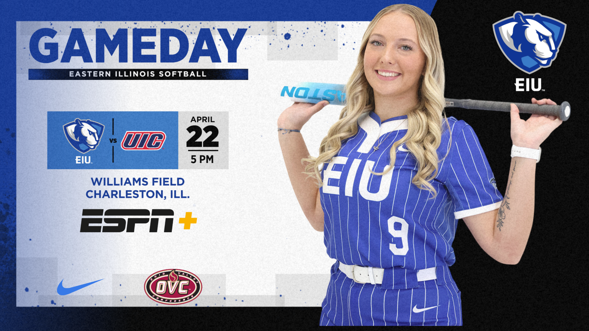 EIU Softball Hosts UIC on Wednesday for midweek home action - Viola Smith pictured