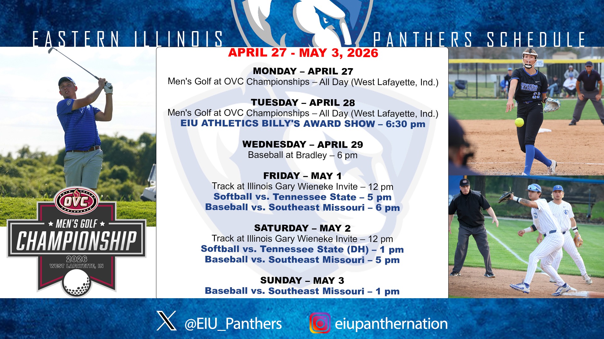 This week in EIU Athletics - April 27-May 3, 2026
