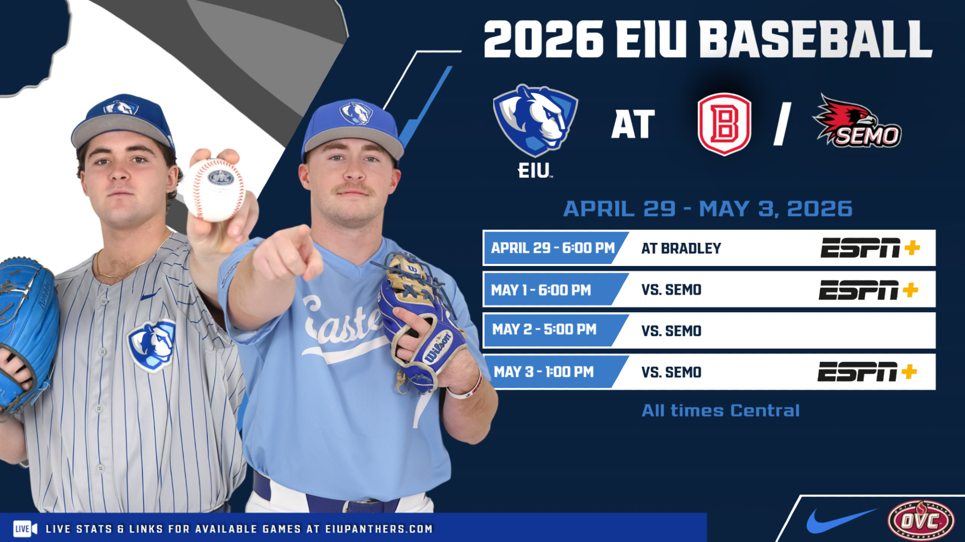 EIU Baseball Preview April 29-May 3 