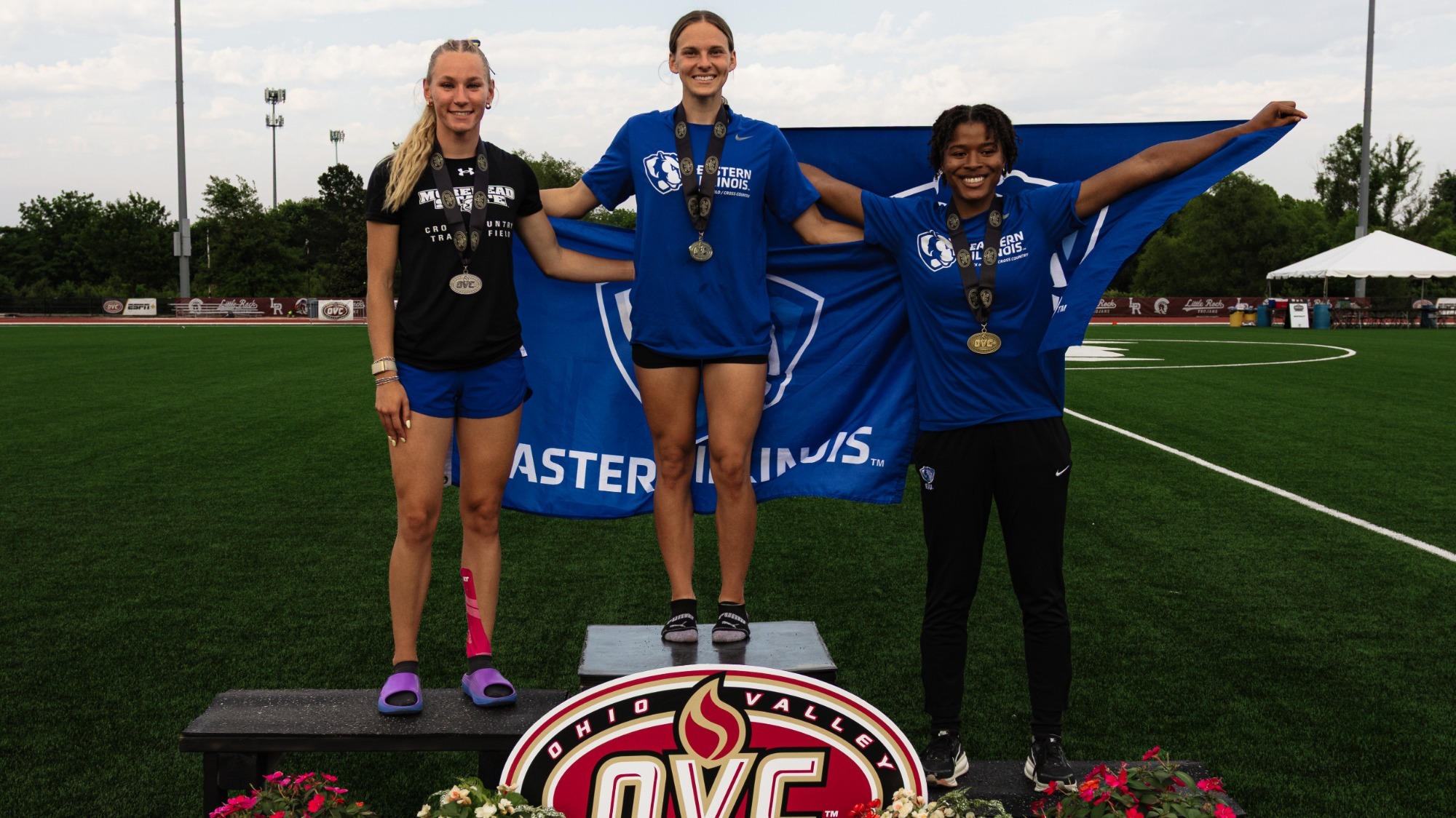 Abby Venhaus and Angela Dobbins land on the podium in the women's long jump at ovc (may 15, 2026)