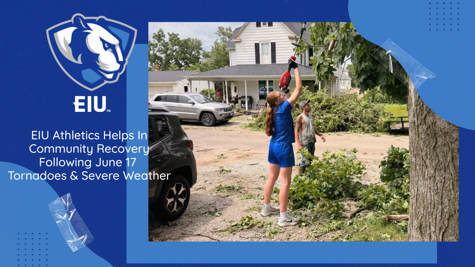 EIU student-athletes take part in community clean-up effort