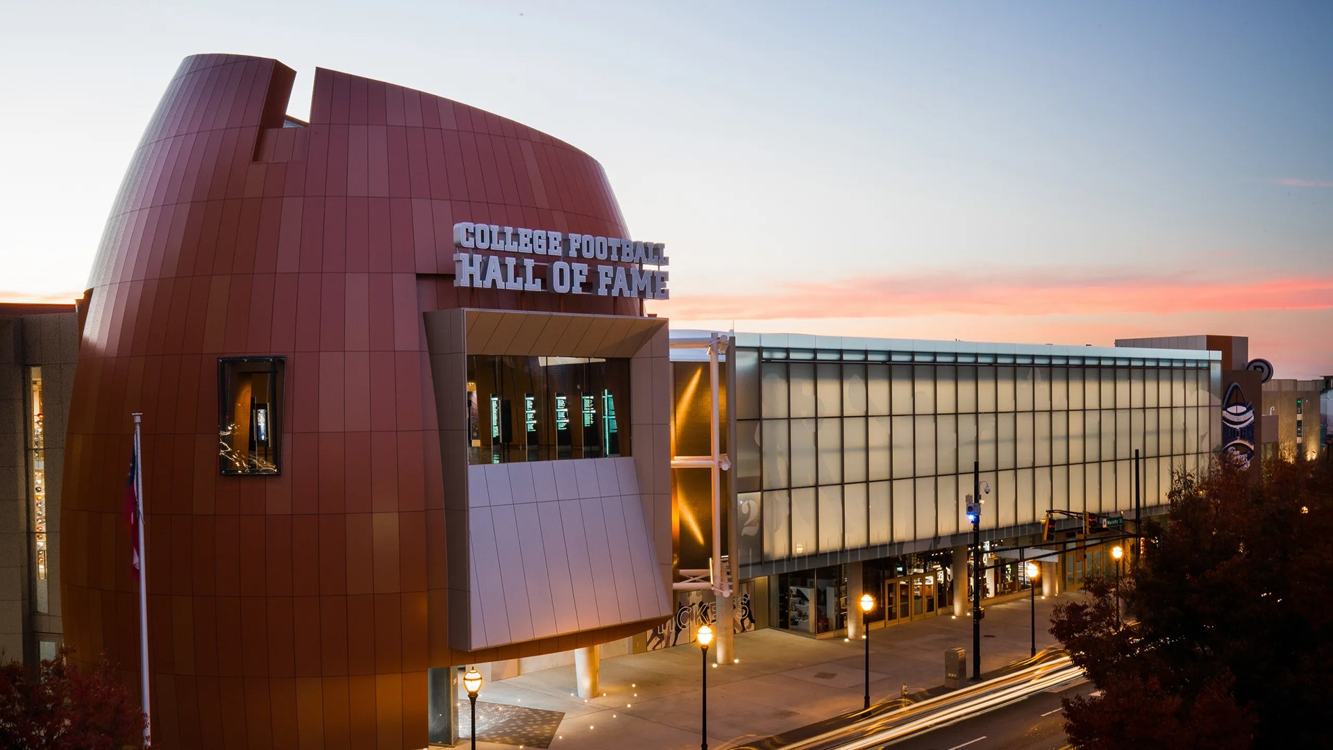 College Football Hall of Fame at Dusk