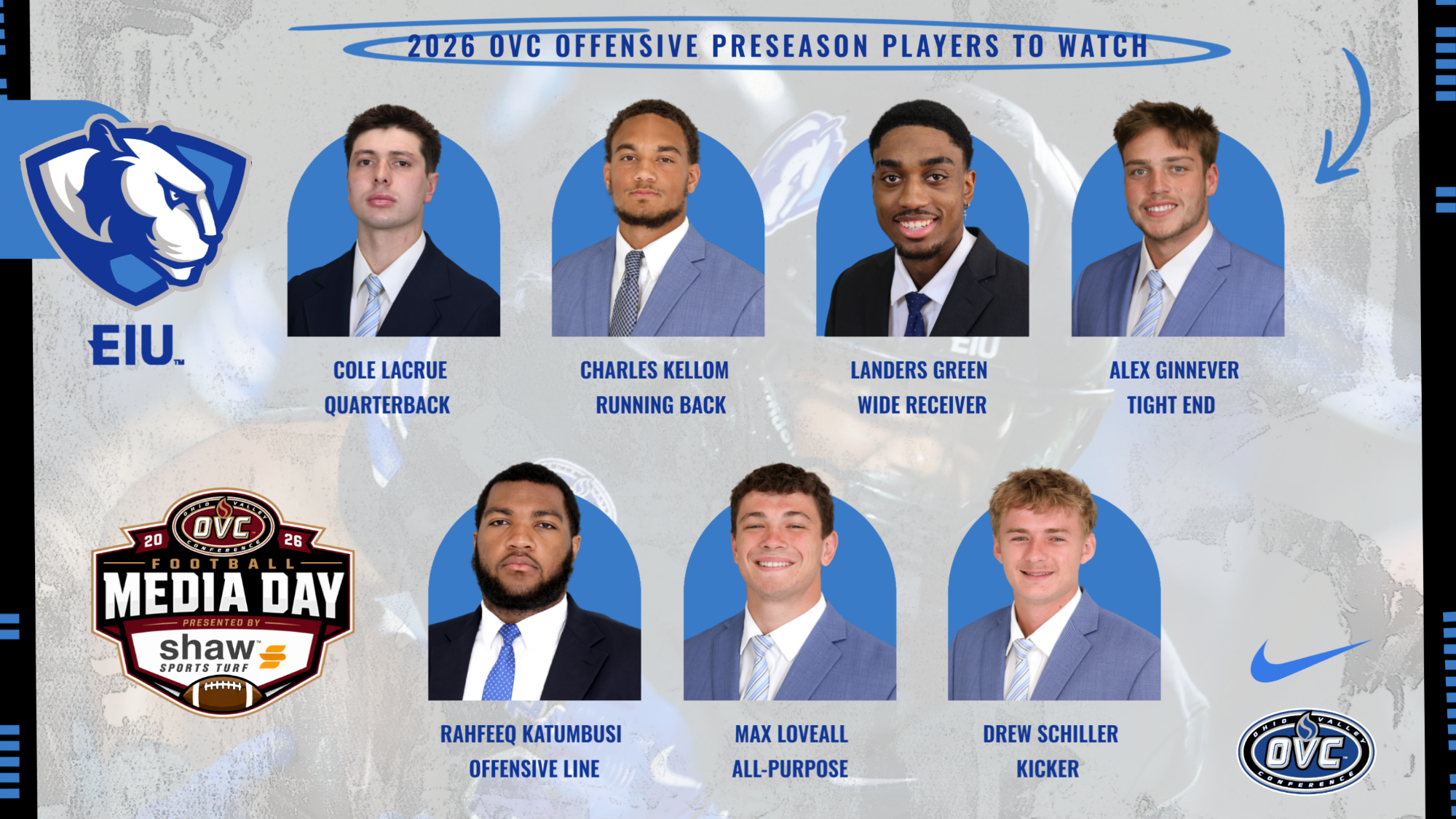 EIU OVC Offensive Preseason Players to Watch Football 2026