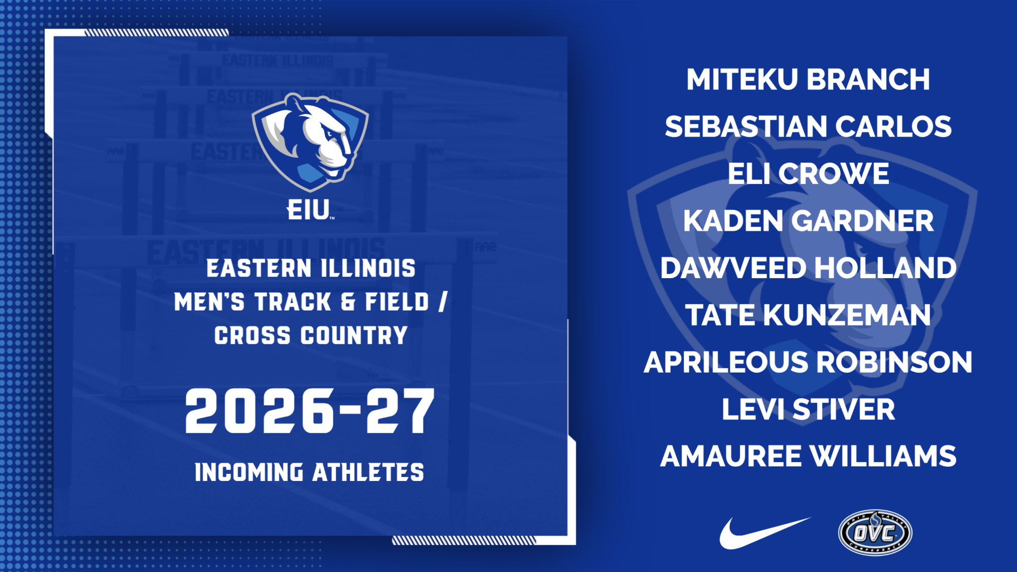 EIU Track and Field / XC announces second group of men's incoming athletes for 2026-27