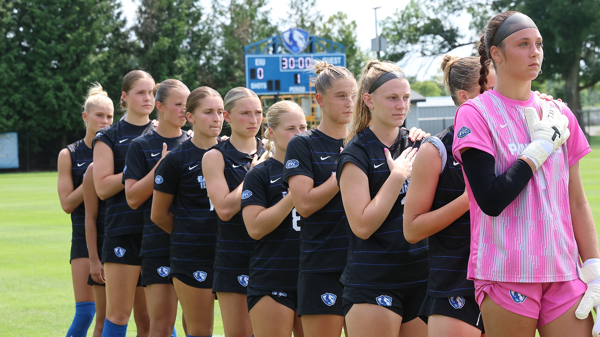 EIU Women's Soccer team 2026 National Anthem pregame vs Chicago State
