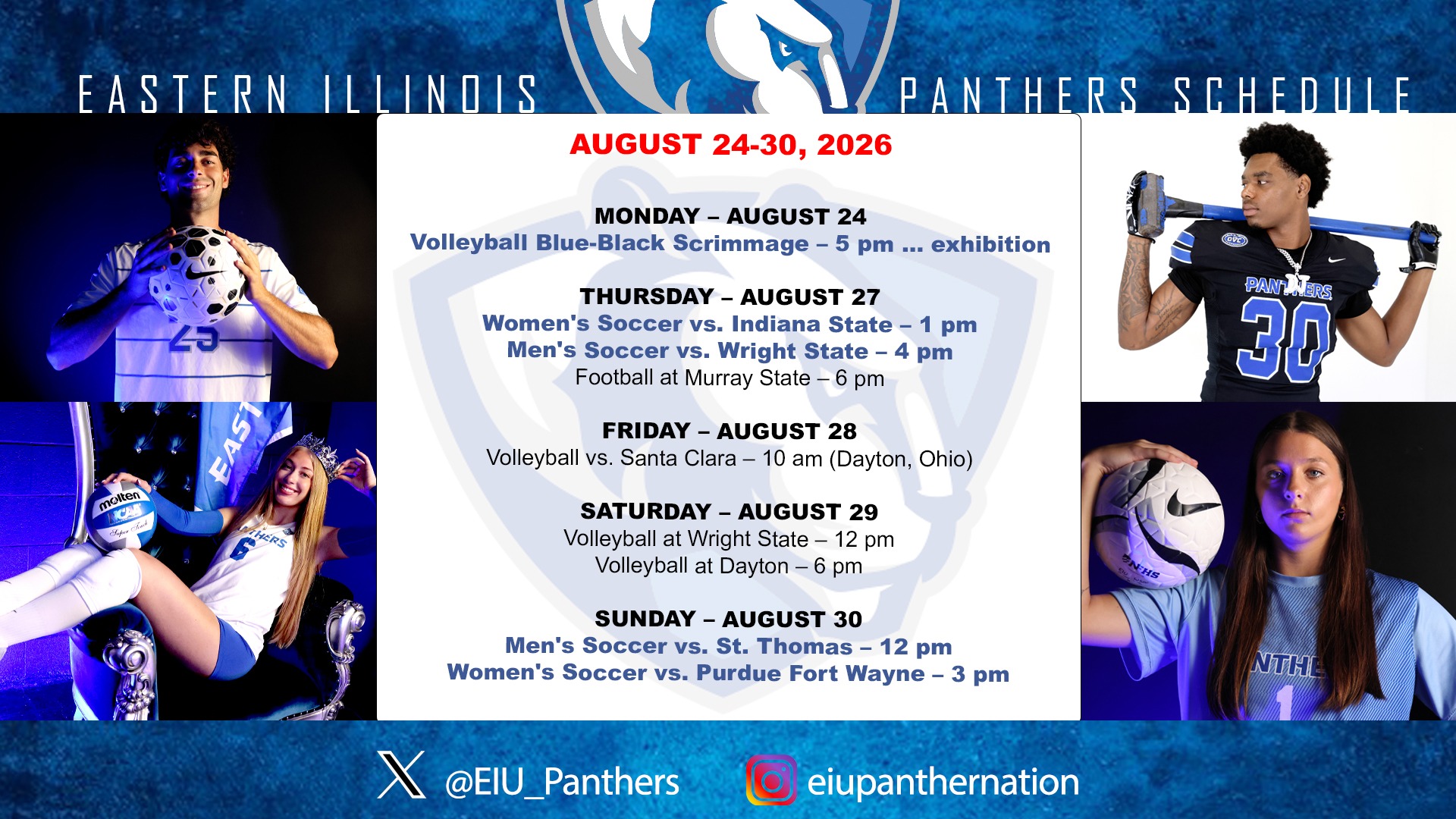 This Week EIU Athletics - August 24-30, 2026