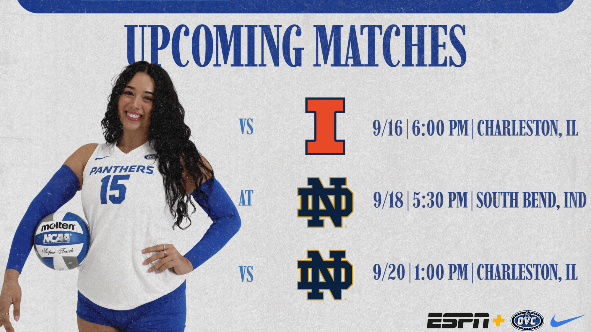 EIU VB Preview vs. Illinois & Notre Dame. Peyton Castillo Pictured 