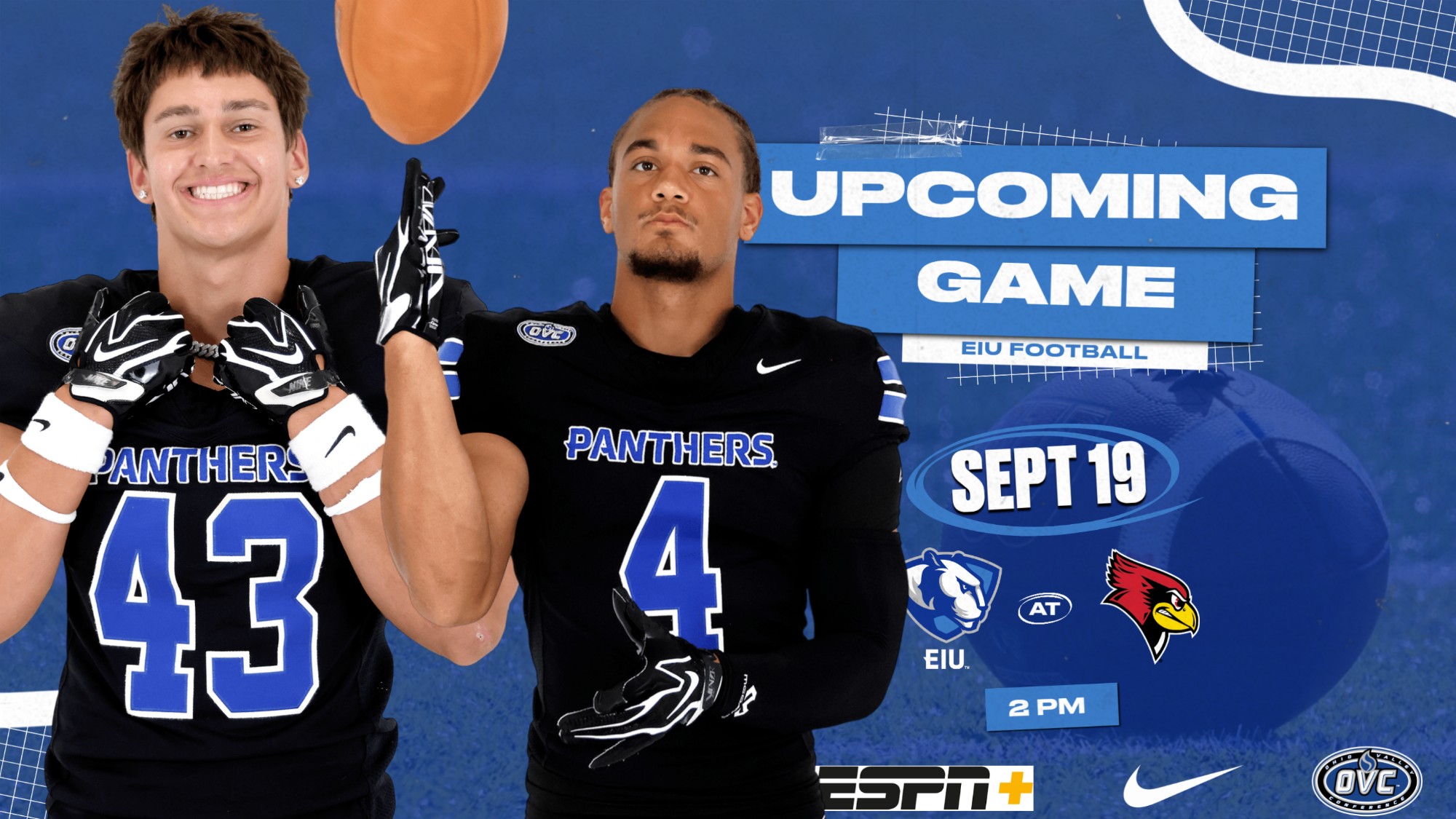 EIU football plays Saturday at Illinois State - pictured are Lonnie Burt and Charles Kellom
