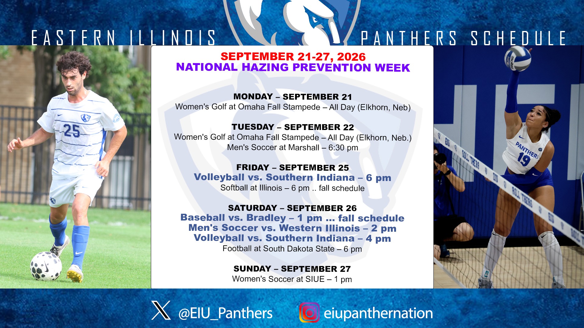 This Week In EIU Panthers Athletics - Sept. 21-27, 2026