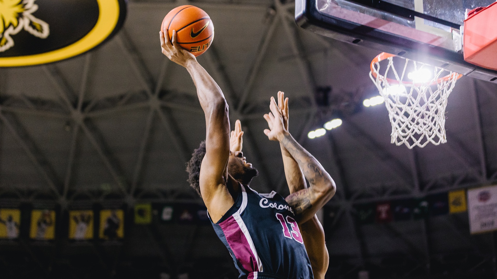 Montavious Myrick puts up a shot near the basket at Wichita State