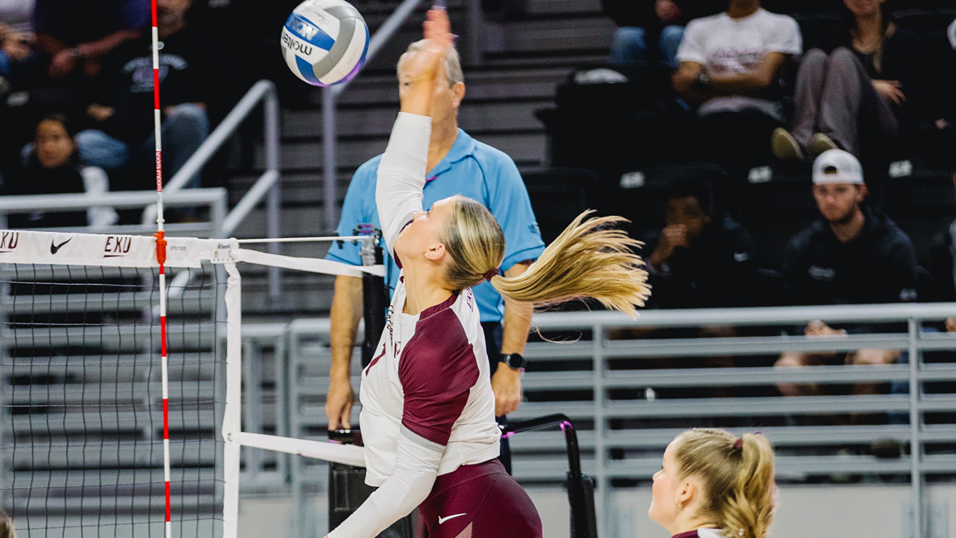 Emilee Hill swings at a ball against Central Arkansas
