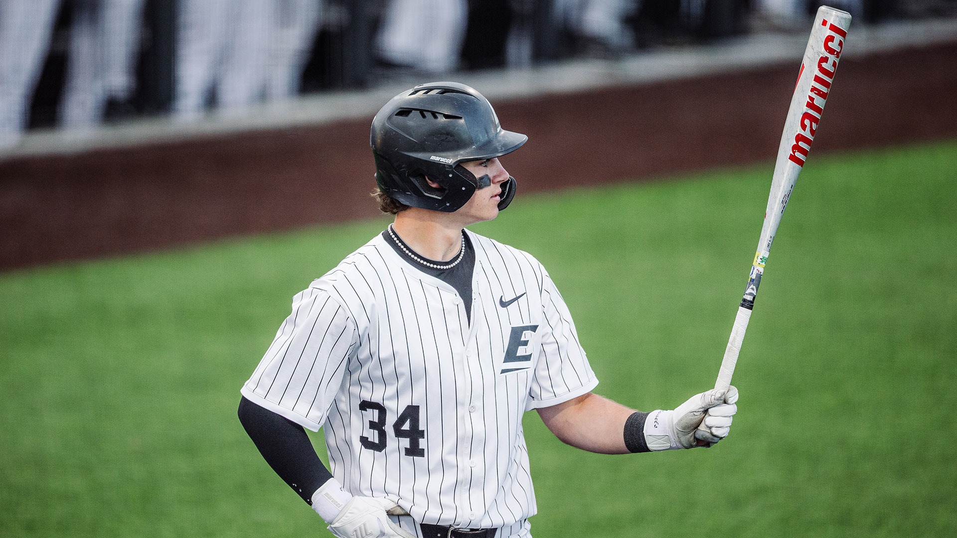 Silas Shaffer prepares to bat against Marshall