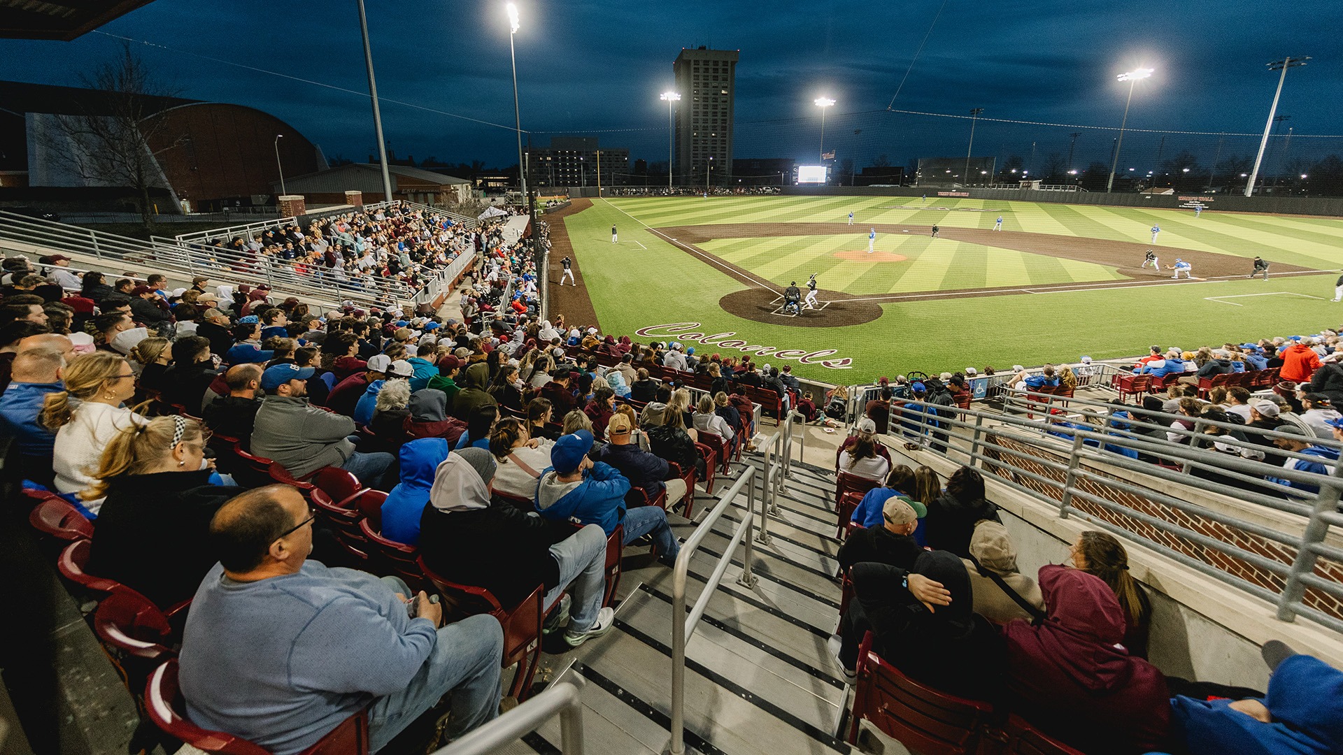 Fans in the stands at Earle Combs Stadium during a game against Kentucky