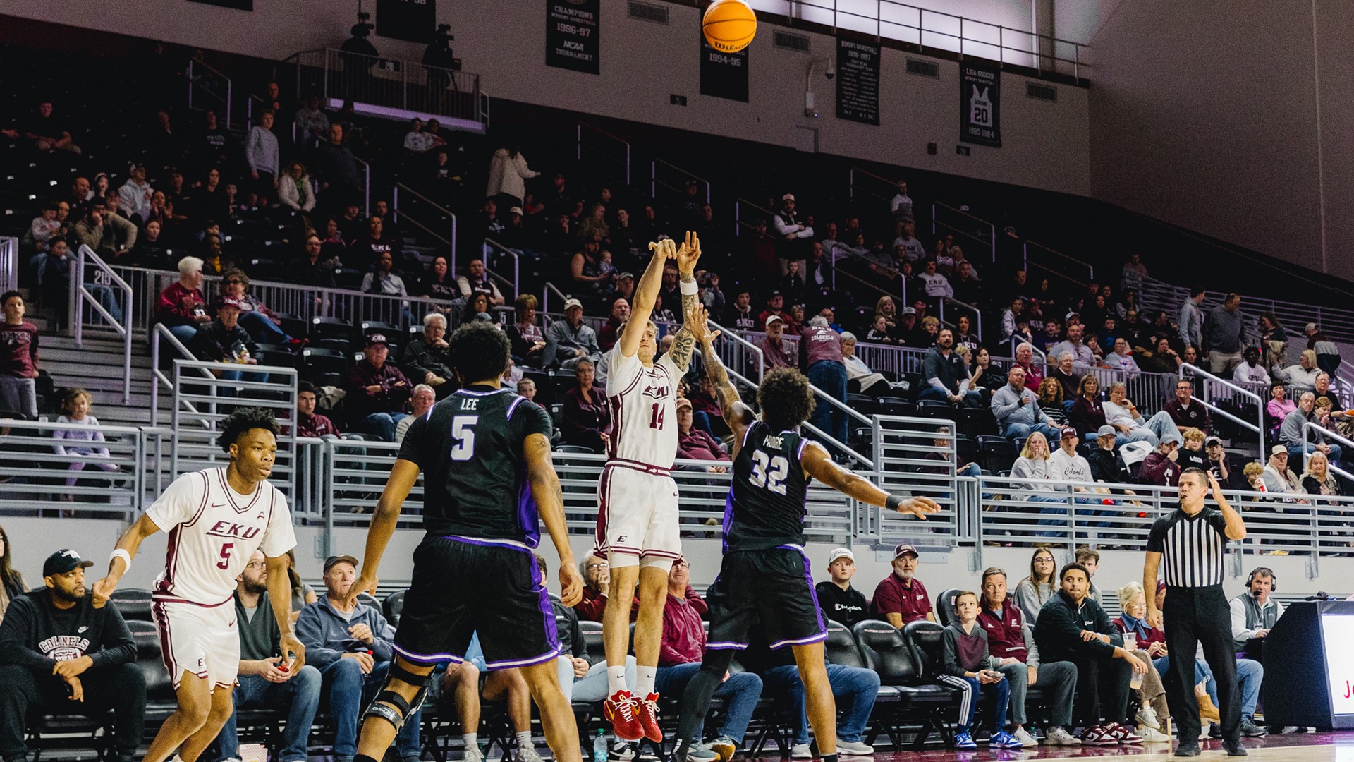 Austin Ball attempts a 3-pointer against Central Arkansas