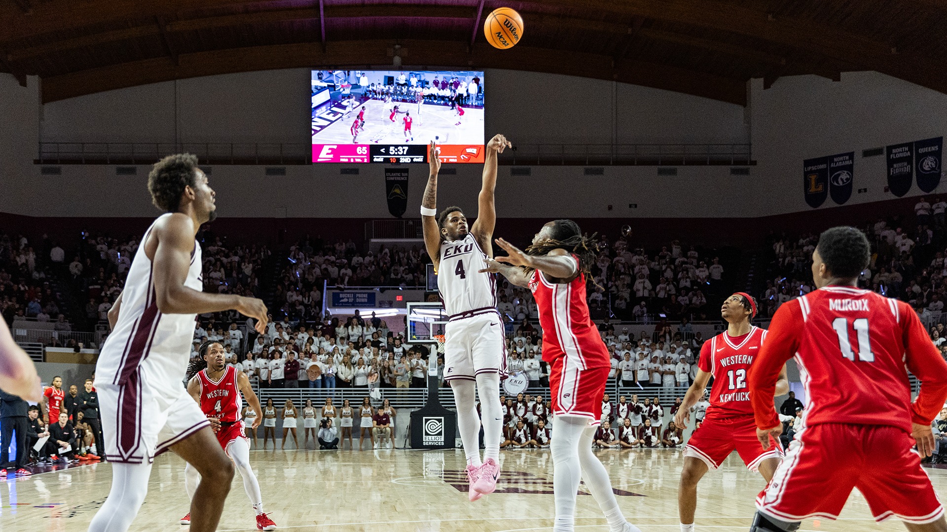 Juan Cranford Jr. attempts a 3-pointer against WKU