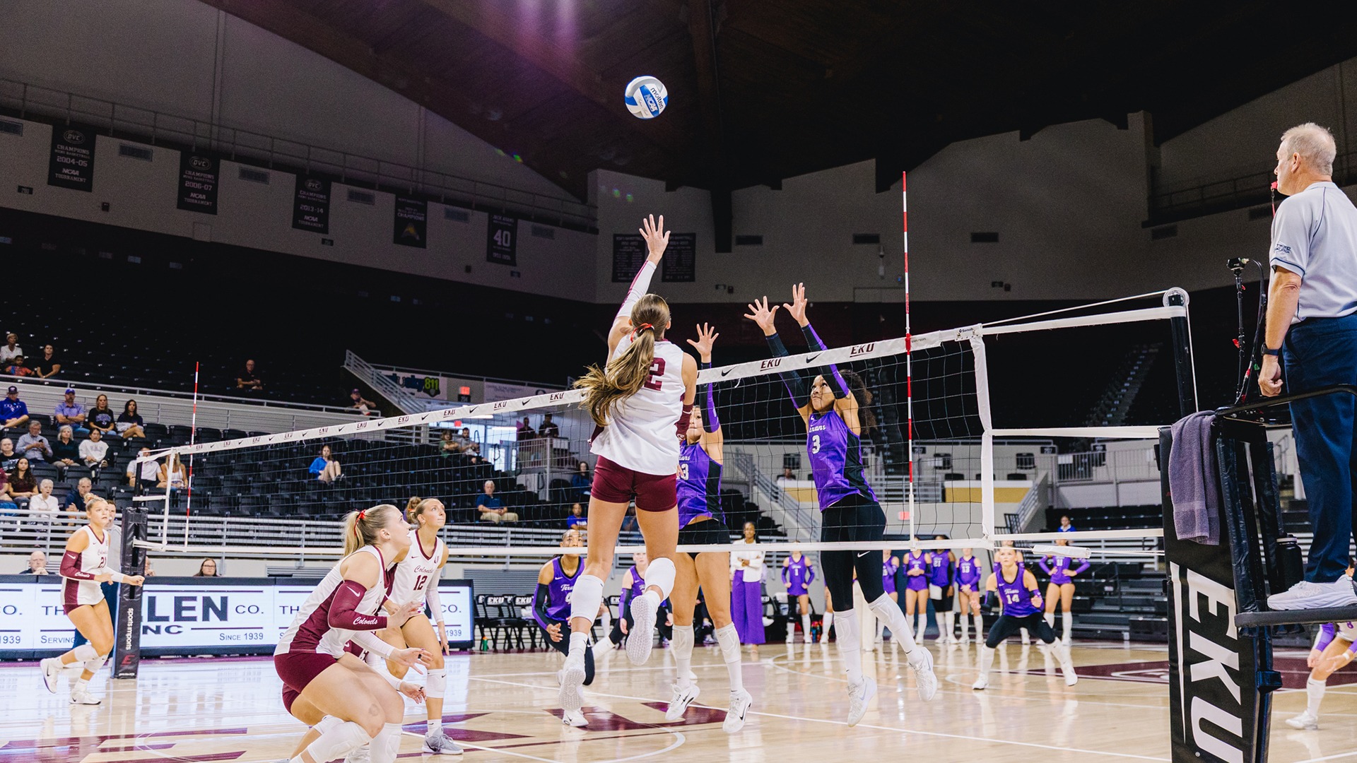 Emma Closurdo prepares to hit the ball against Tarleton State