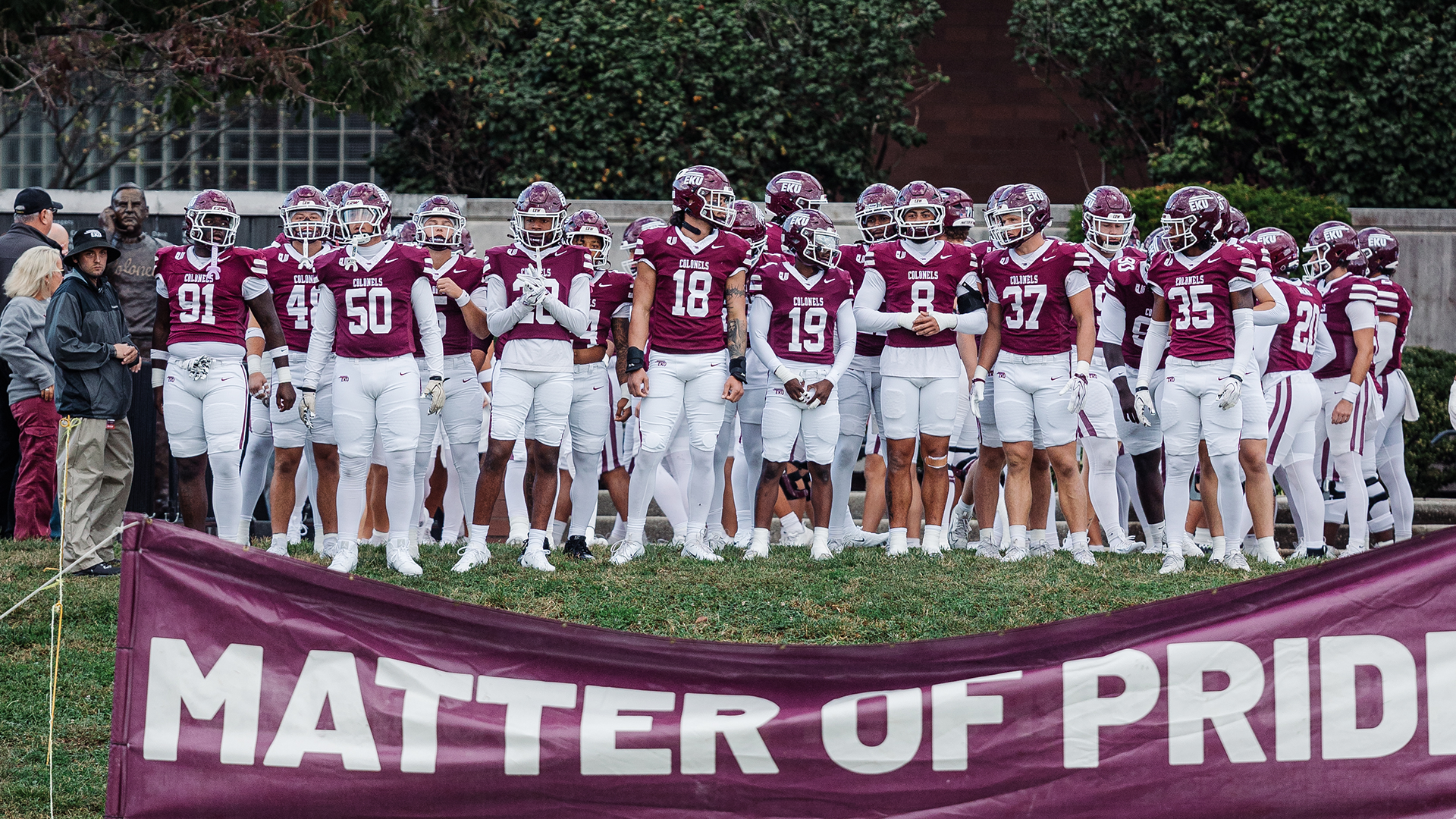 2026 EKU Football Team atop Hill