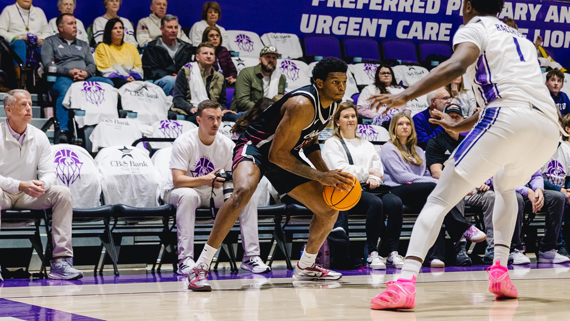Jalen Cooper looks to attack the basket against North Alabama