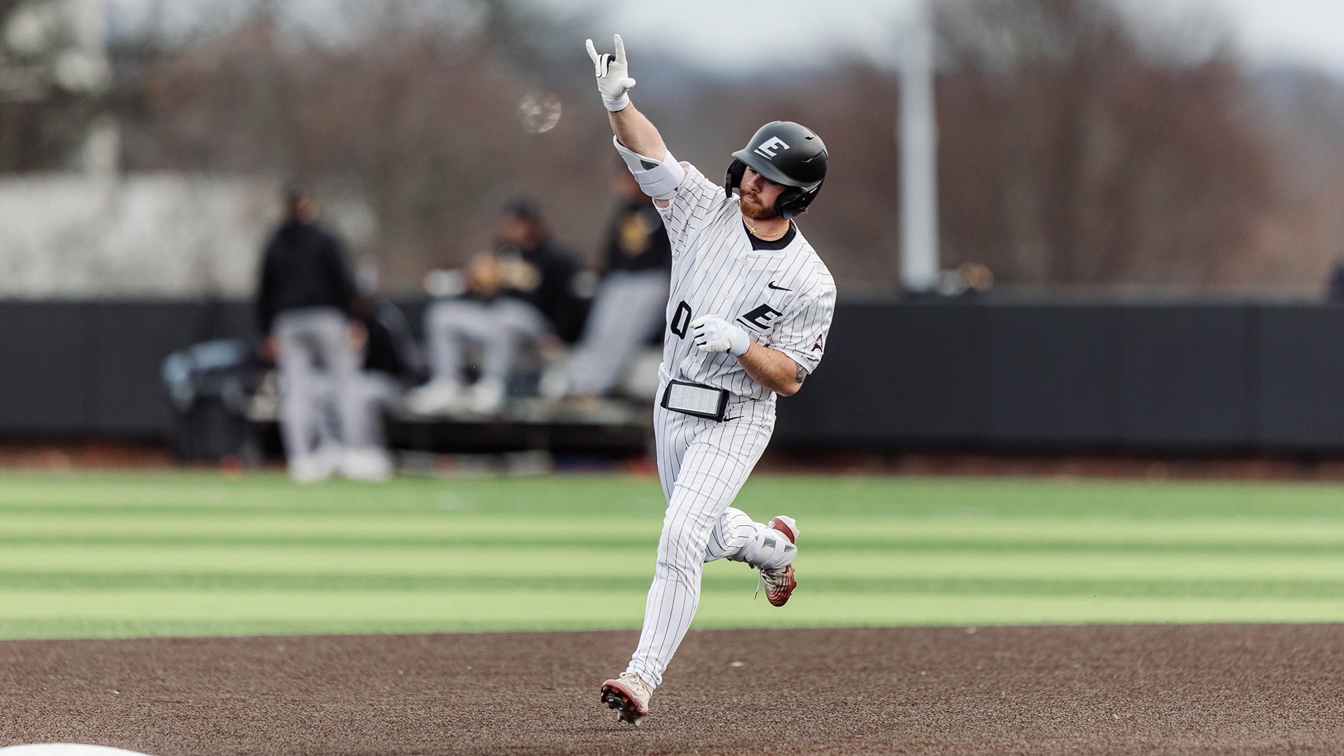 Dylan Littlefield rounds the bases after hitting a home run against Northern Kentucky