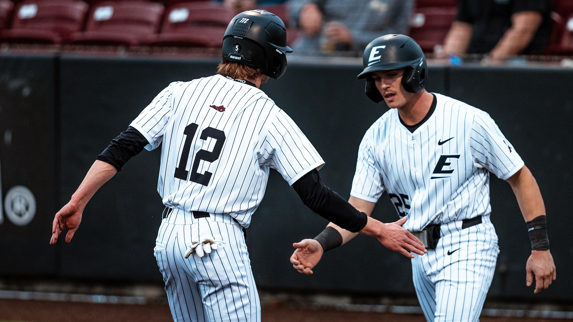 Gunnar Bingham and Jackson Cauthron celebrate against Northern Kentucky