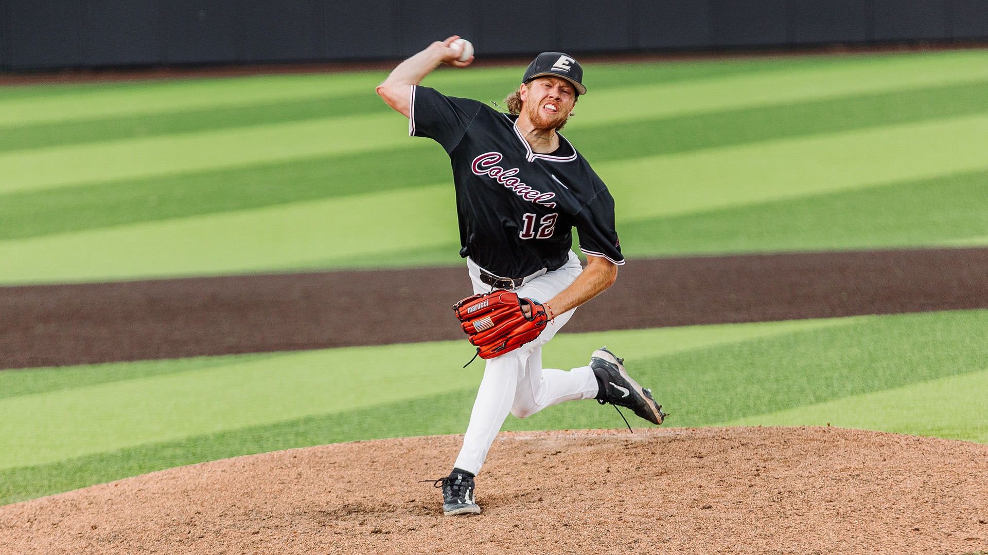 Hayden Collins delivers a pitch against Austin Peay