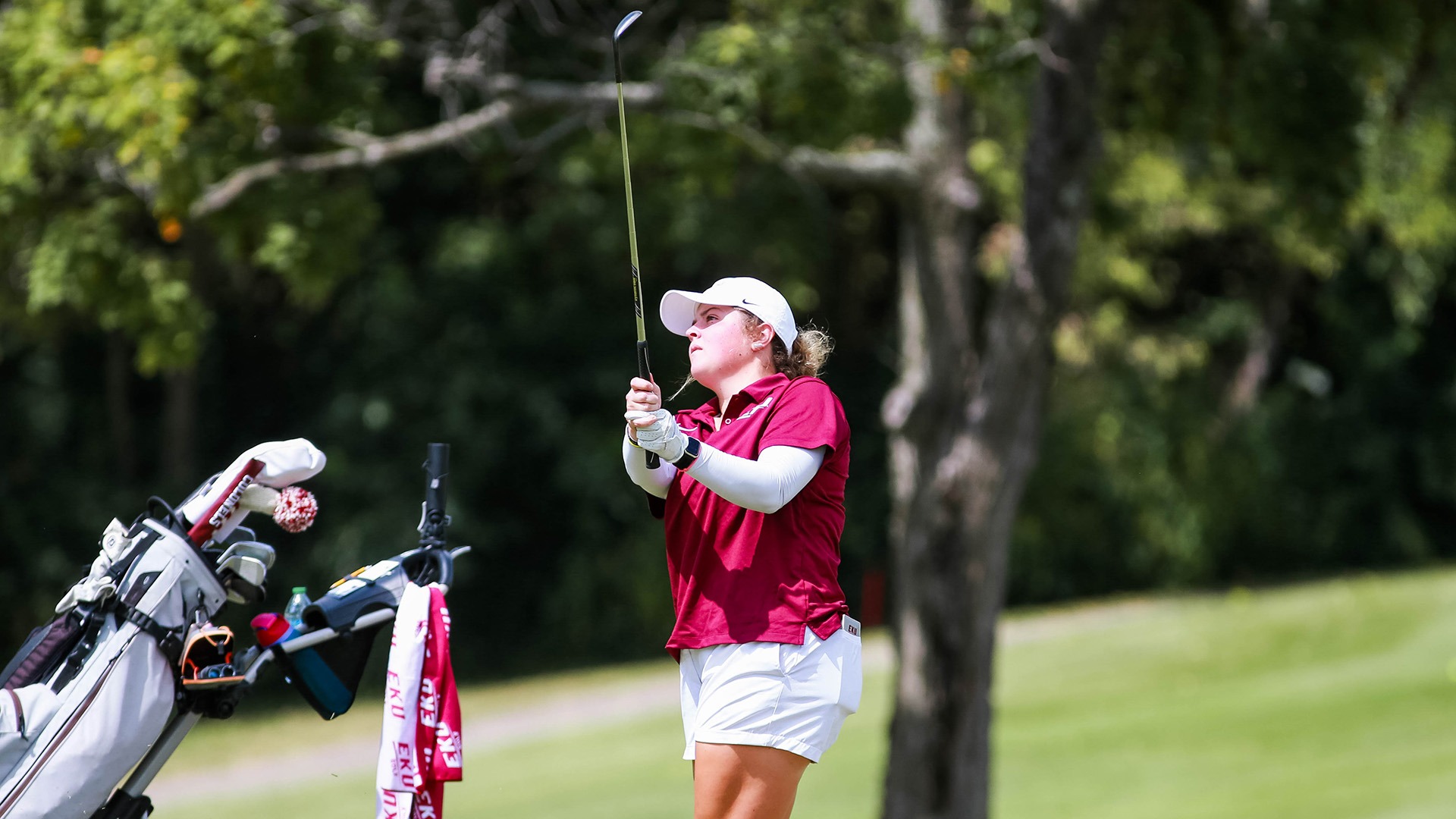Lanie Campbell watches her shot.