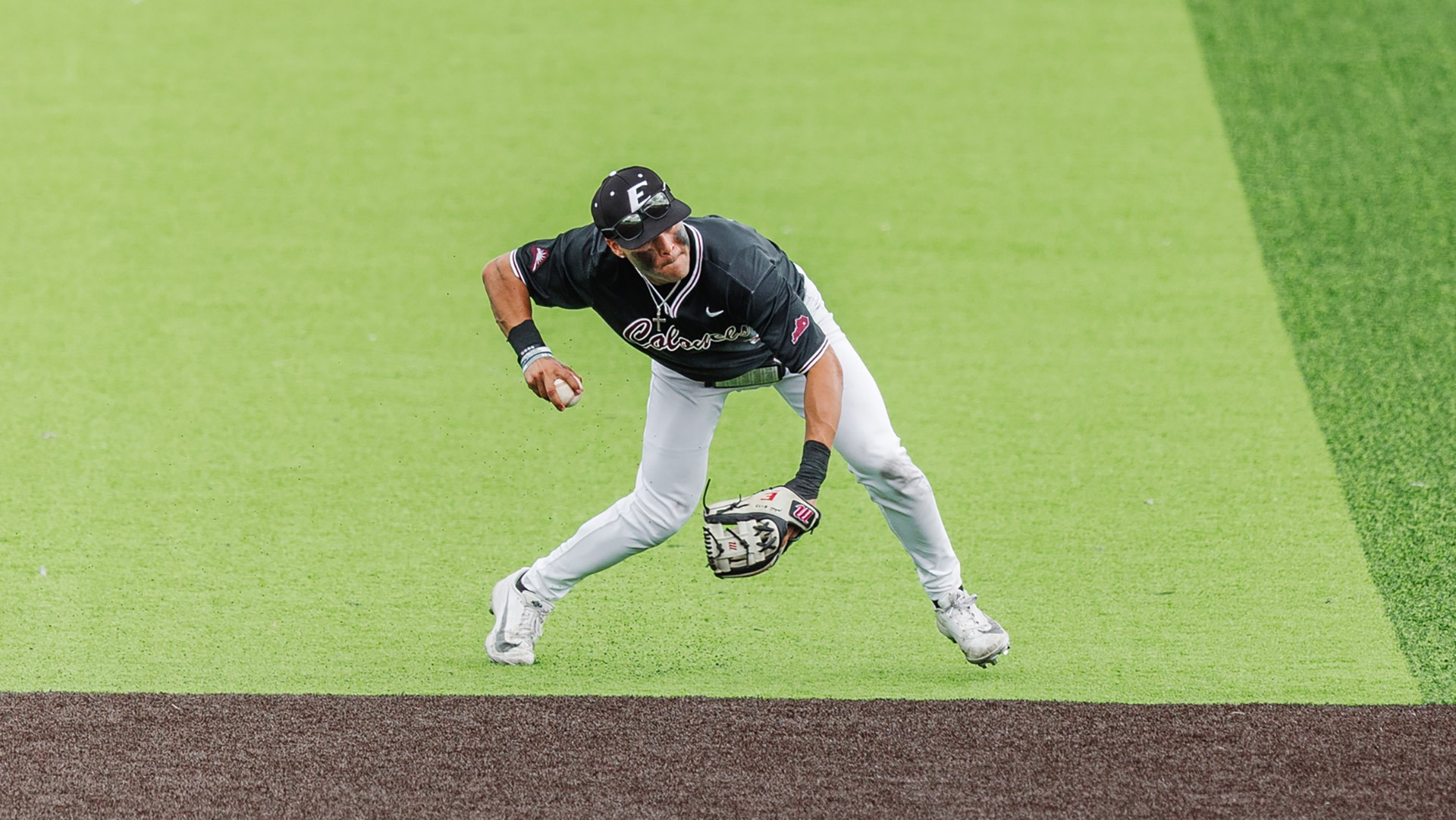 Pedro Moreno fields a ball and prepares to throw against Illinois State