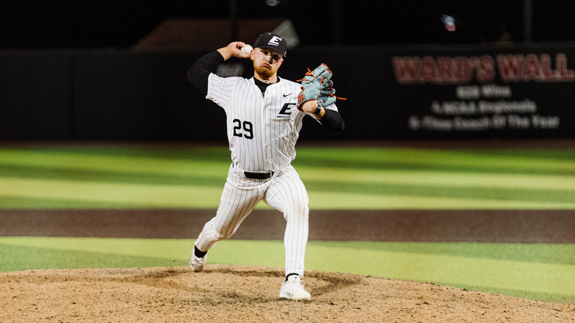 Brock Blanton delivers a pitch against Central Arkansas