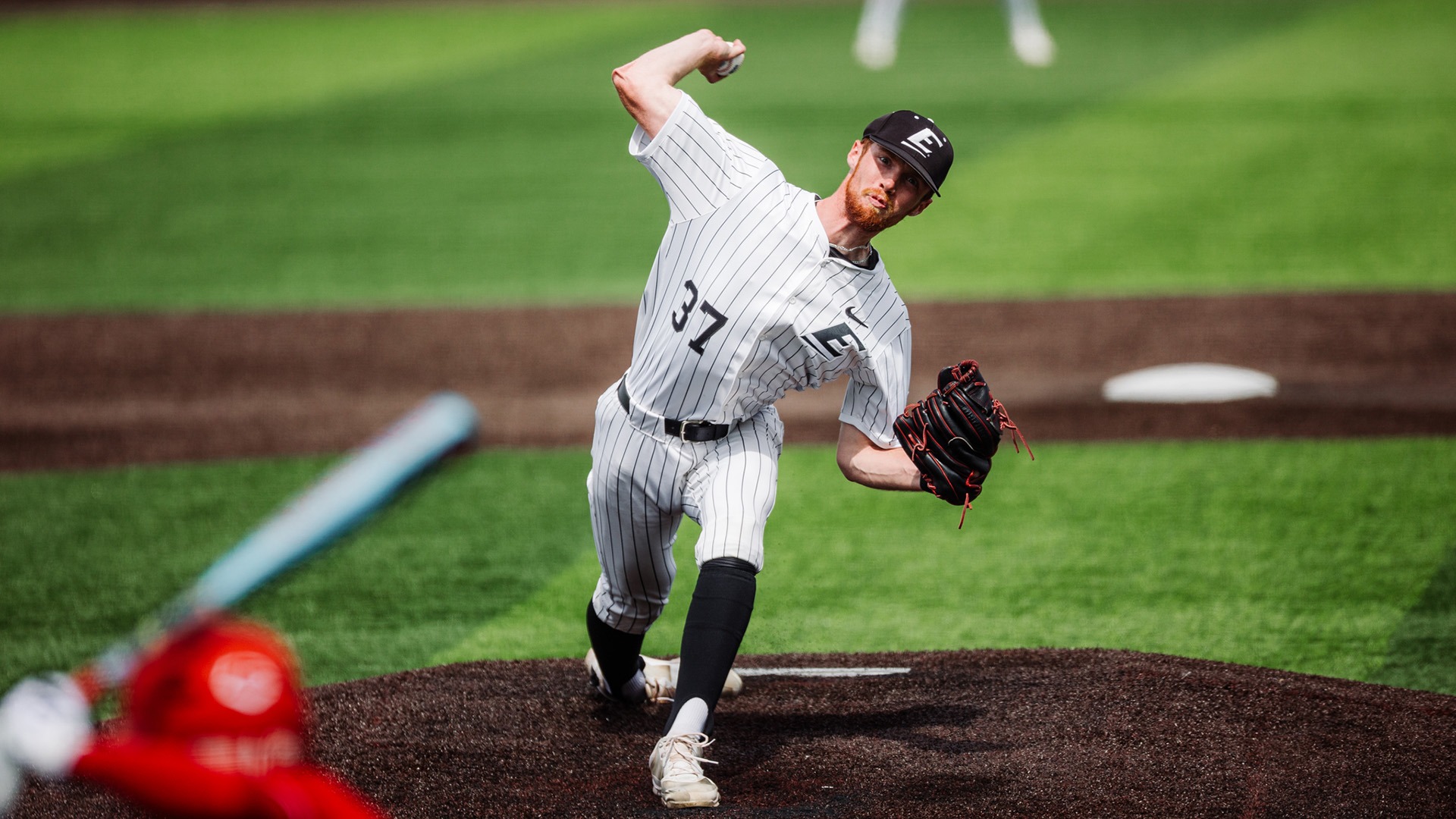 Cooper Pumphrey delivers a pitch against Louisville