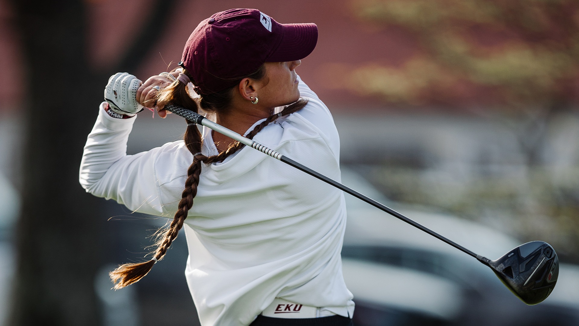 Claira Ramsey Eden completes her swing during the final round of the Colonel Classic