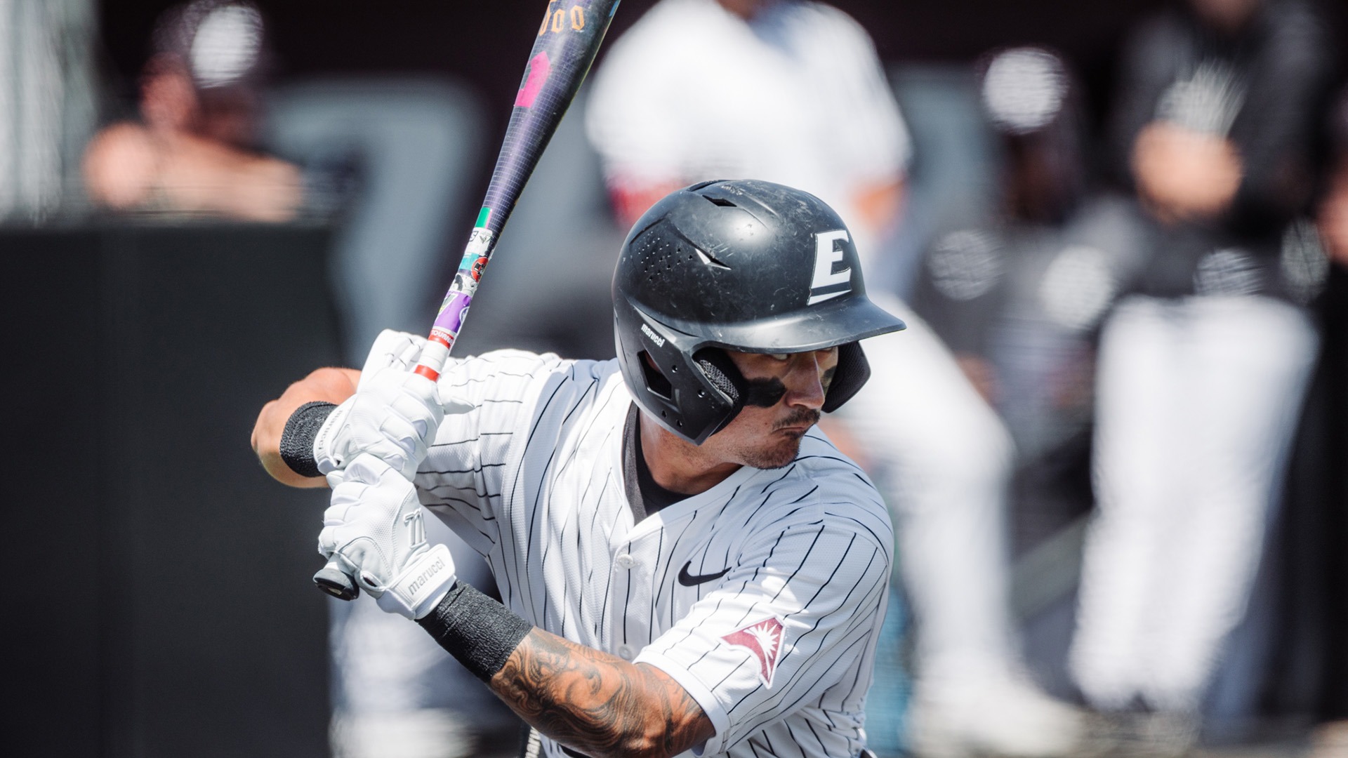 Kobe Benson waits for a pitch against North Alabama