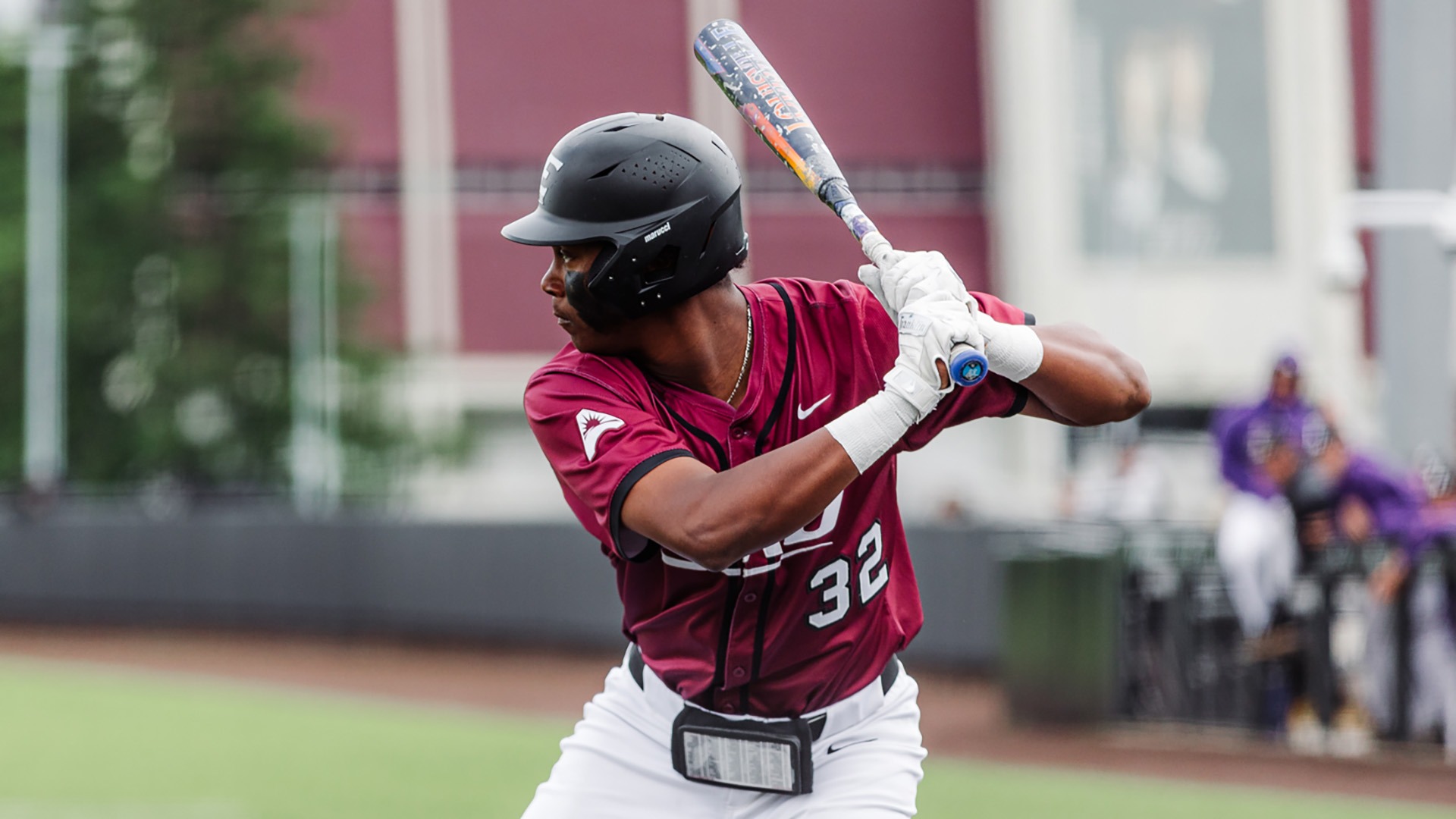 Khaleel Pratt waits for a pitch against Lipscomb