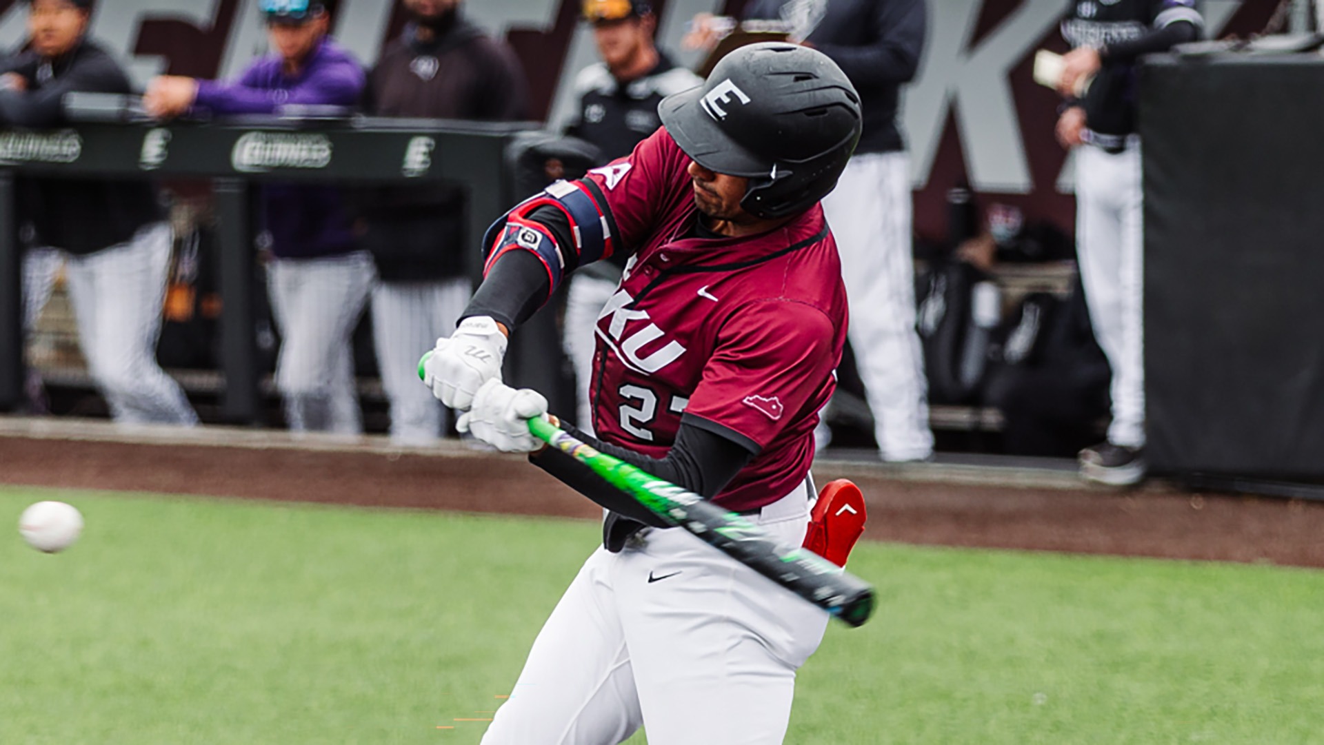 David Alvarez swings at a pitch against Lipscomb