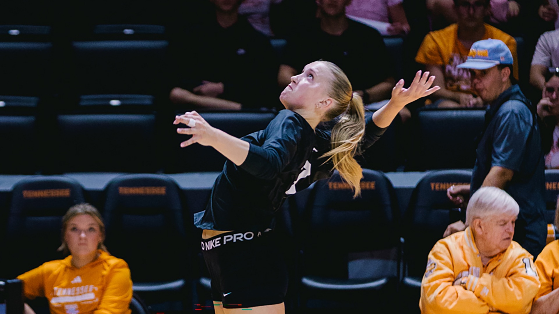 Emilee Hill prepares to swing at a ball against Tennessee