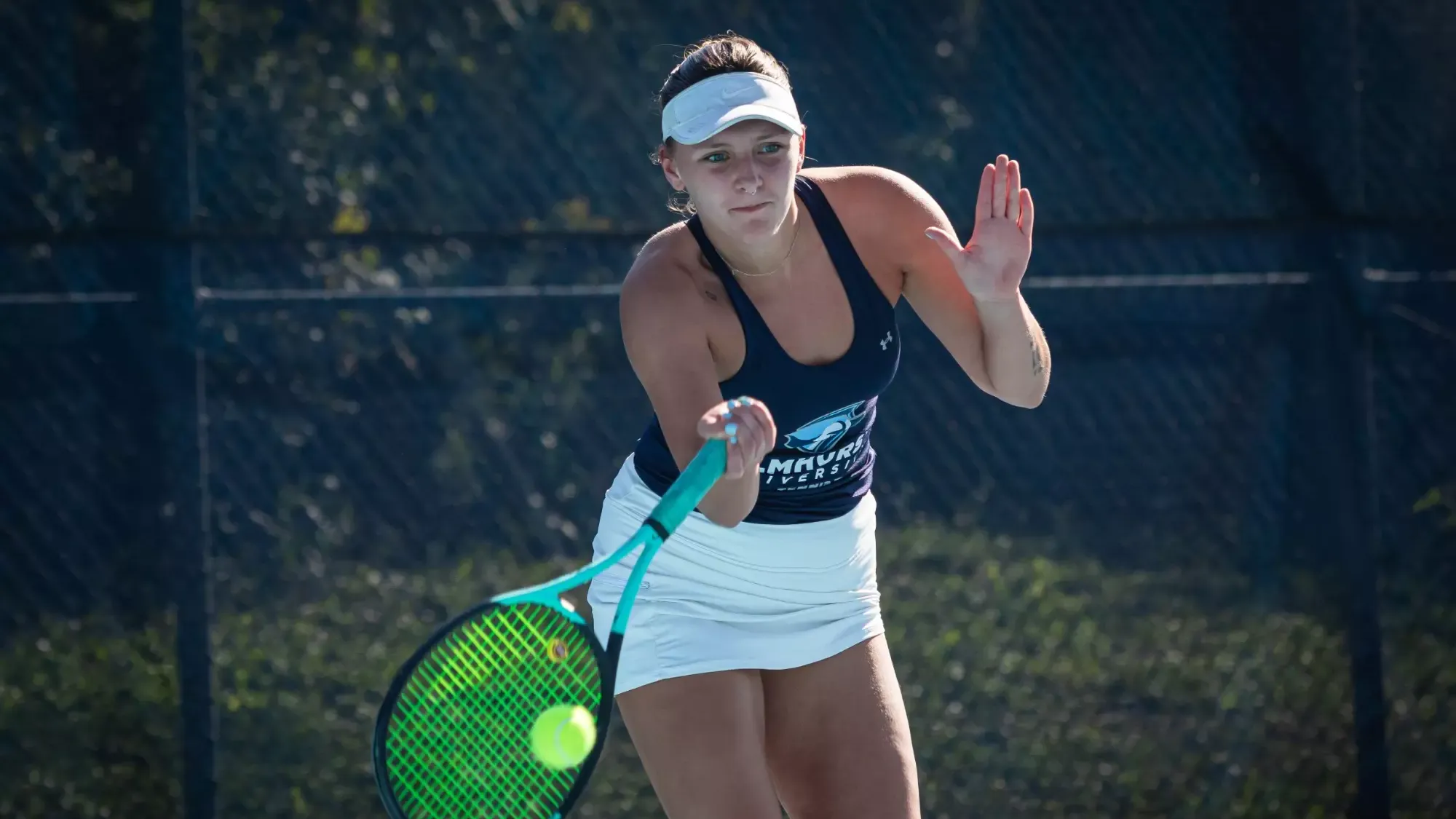 Elmhurst University Women's Tennis vs. Carthage College on 9/4/2024 in Elmhurst, IL. Photo by Matthew Haufe.