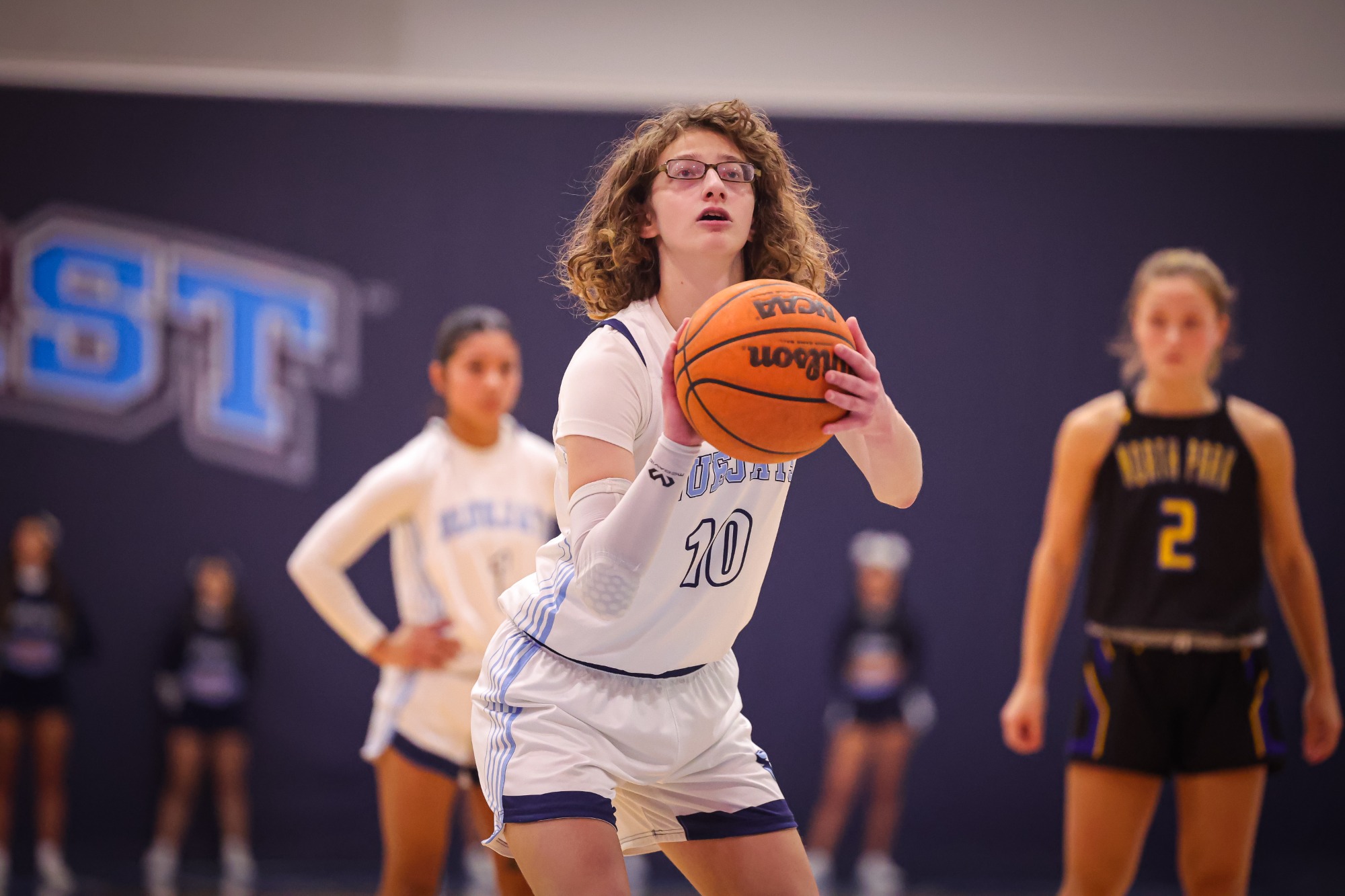 Elmhurst Women's Basketball vs. North Park University on 1/15/2025 at R.A. Faganel Hall in Elmhurst, IL. Photo by Norman Cohen/Diamond Photography.